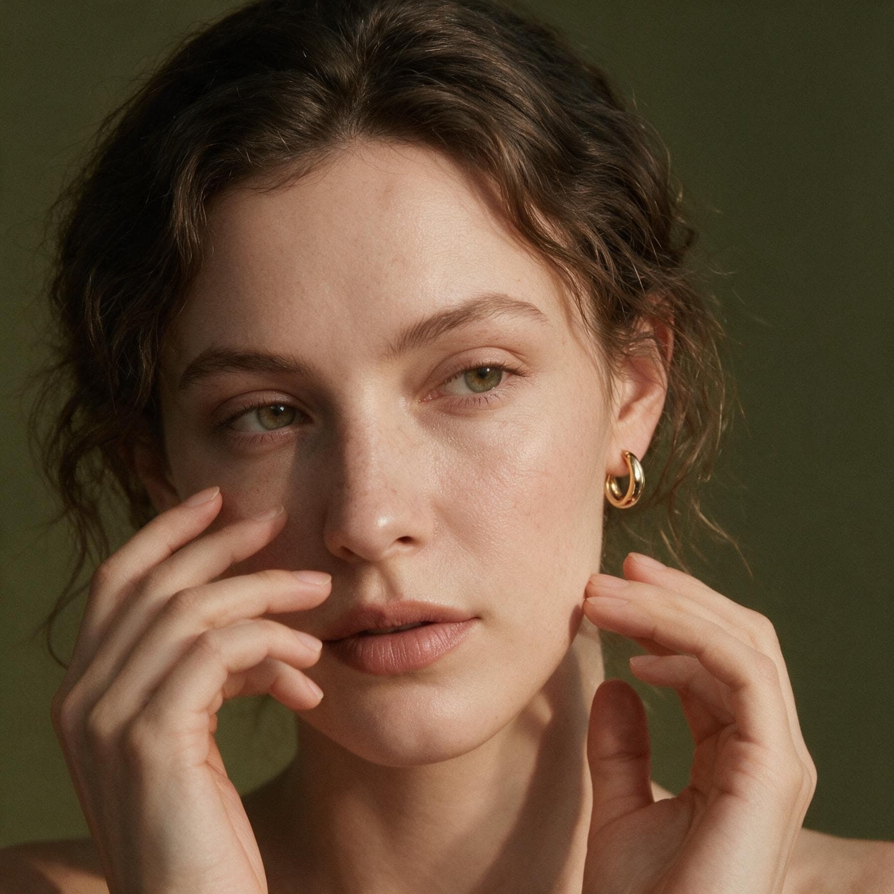 18K Gold Plated Huggie Hoop Earrings — view 3 of 4