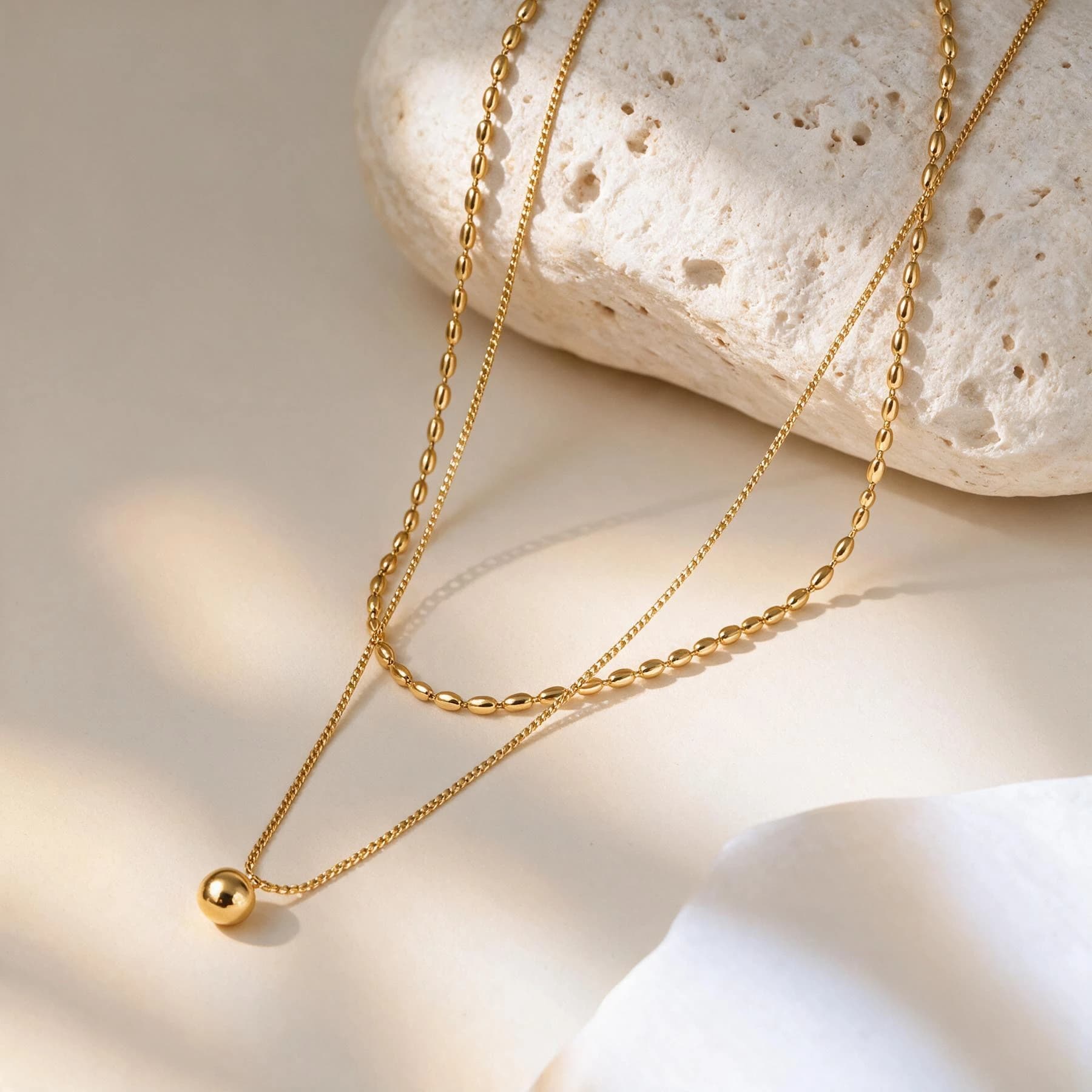 18K Gold Layered Ball Necklace — view 4 of 4