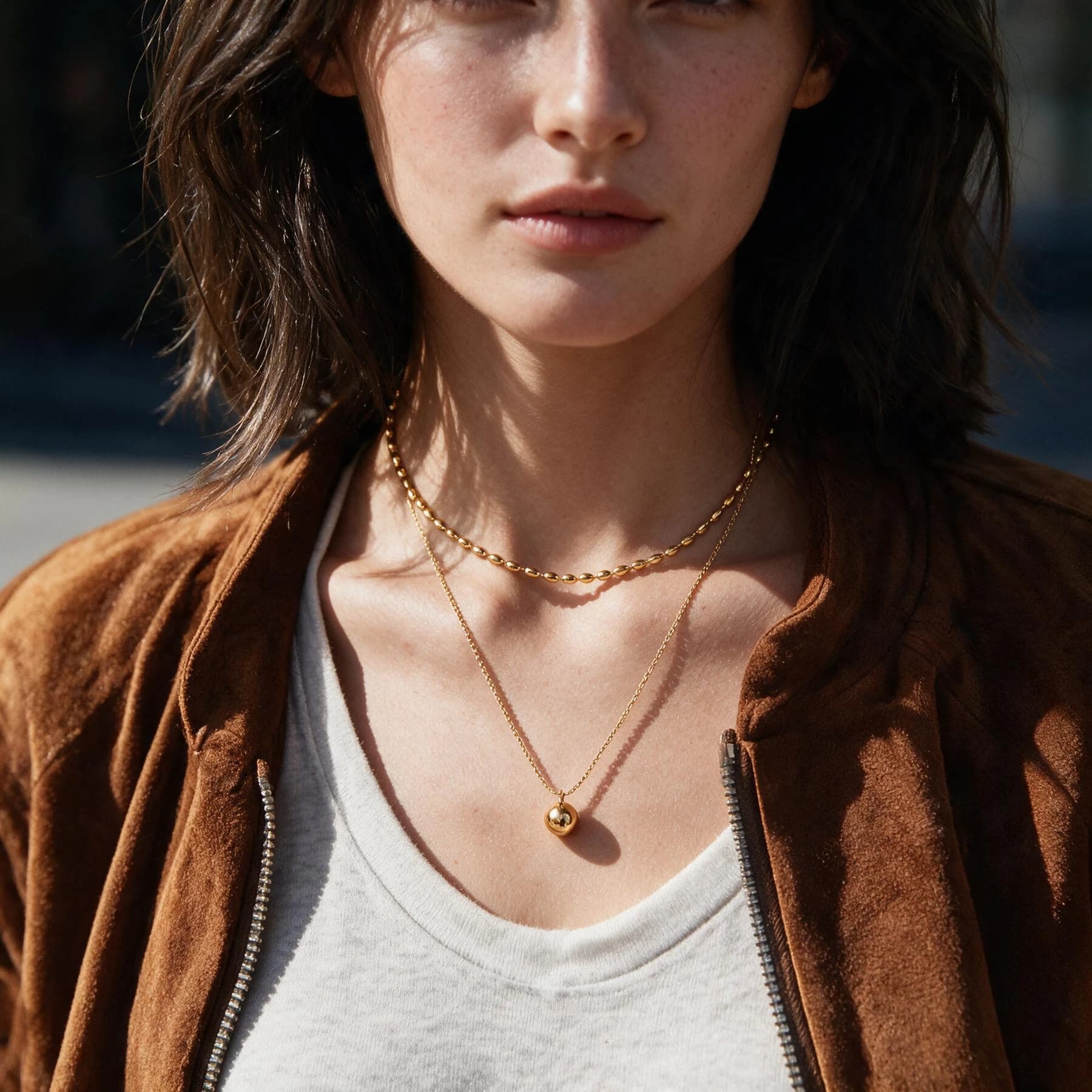 18K Gold Layered Ball Necklace — view 3 of 4