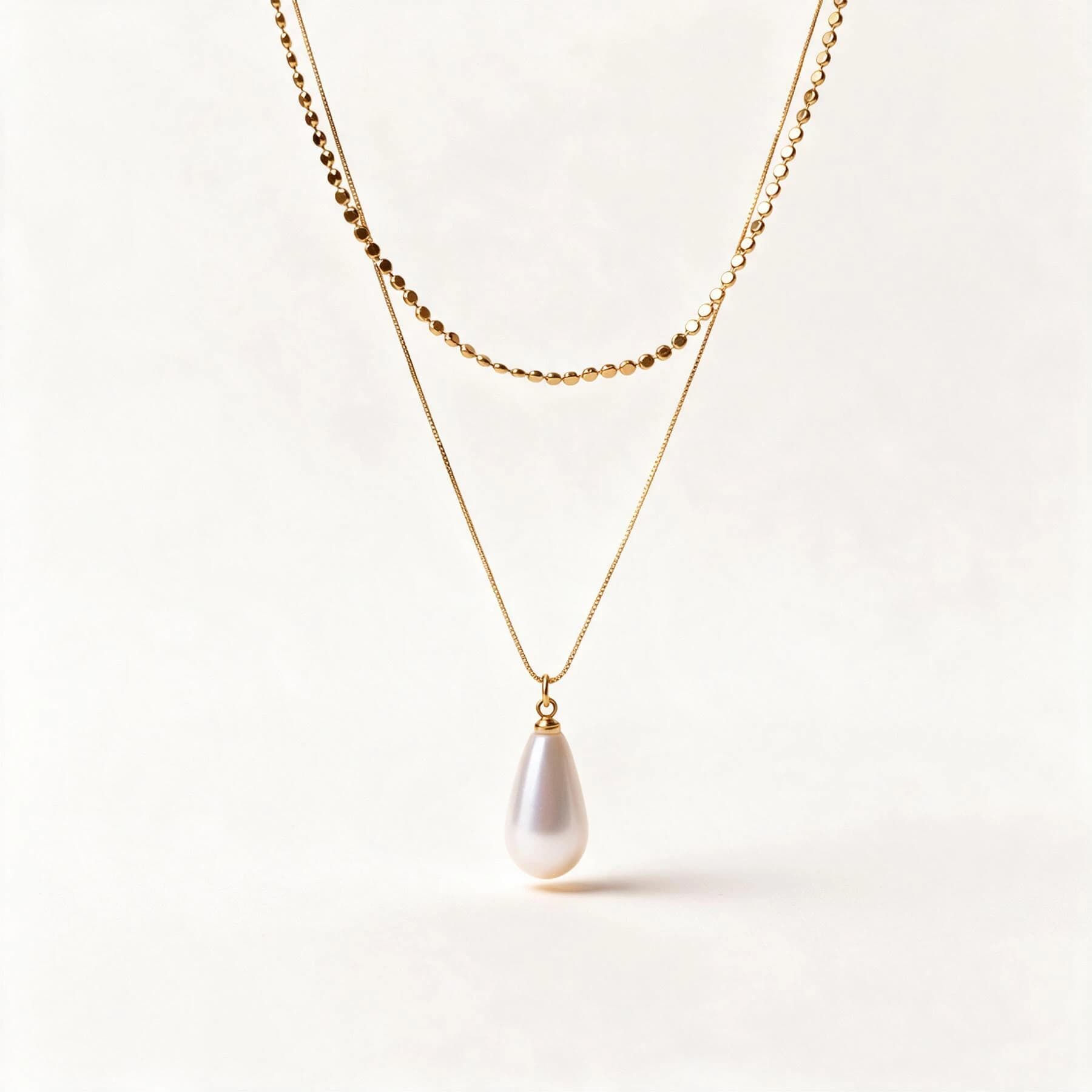 Layered Pearl Drop Necklace — view 1 of 5