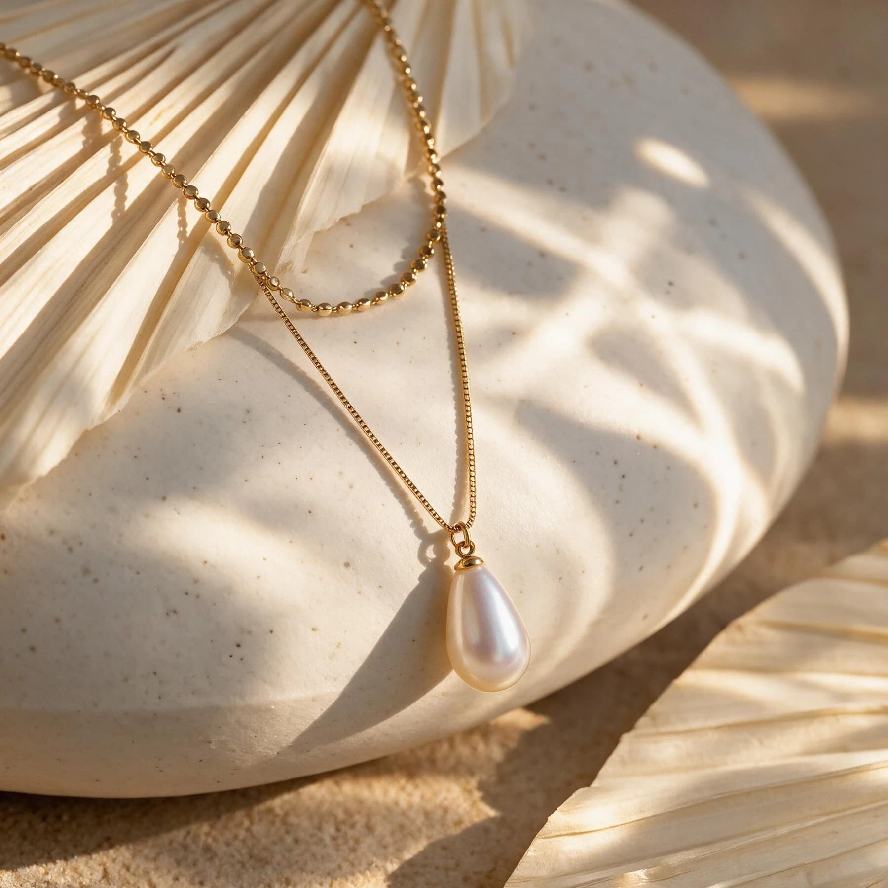 Layered Pearl Drop Necklace — view 4 of 5