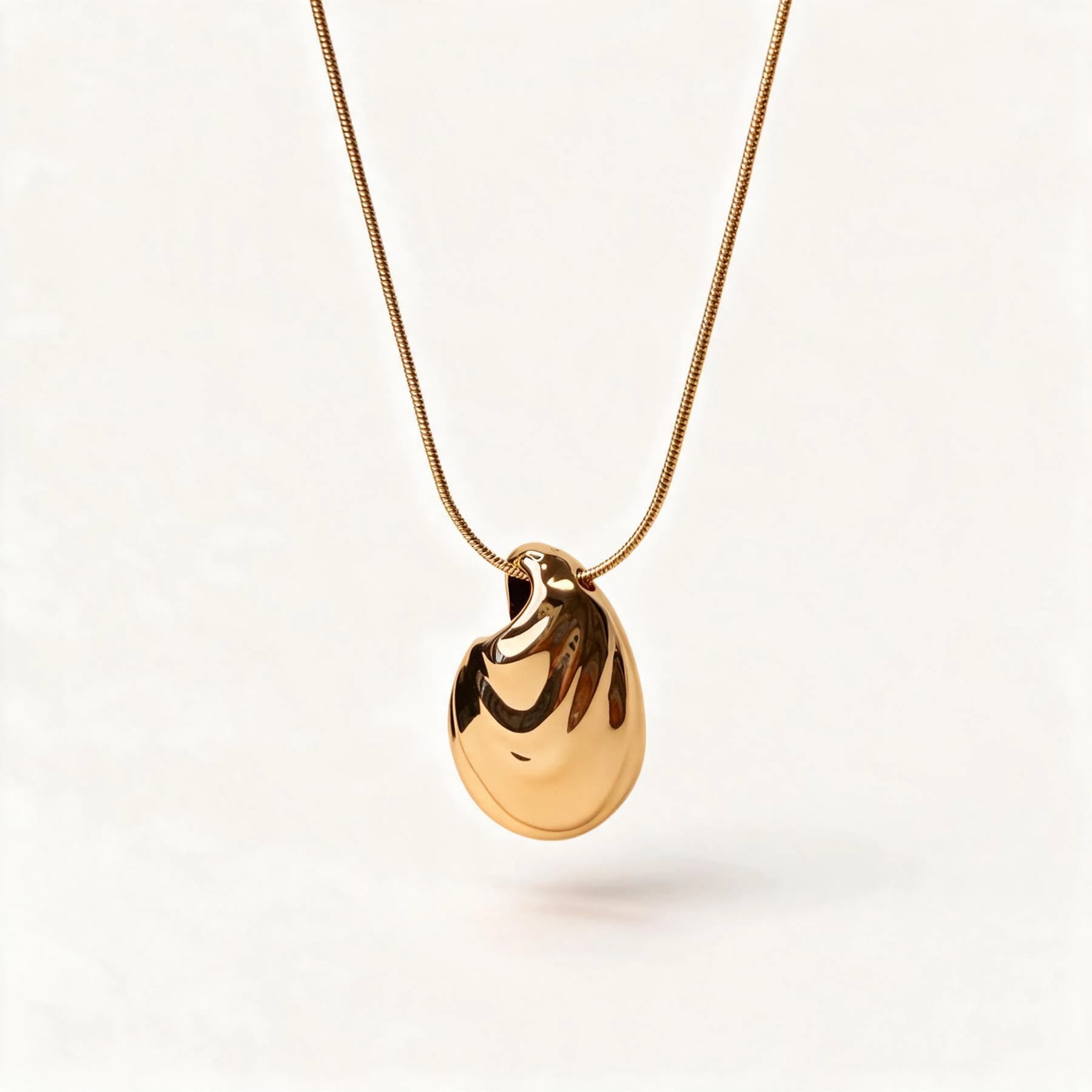 Gold-Plated Pebble Pendant Necklace — view 1 of 4