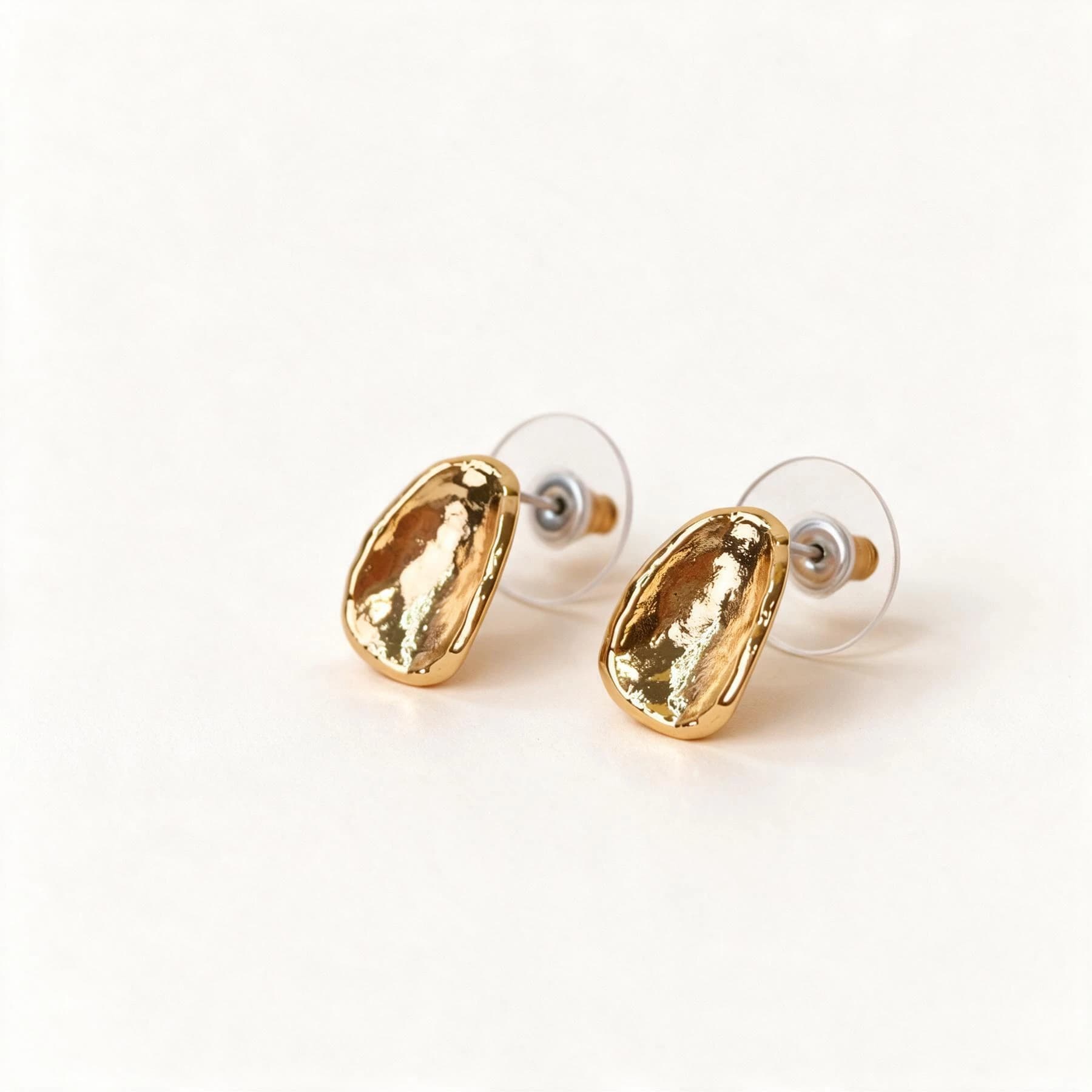 Hammered 18K Gold Stud Earrings — view 1 of 4