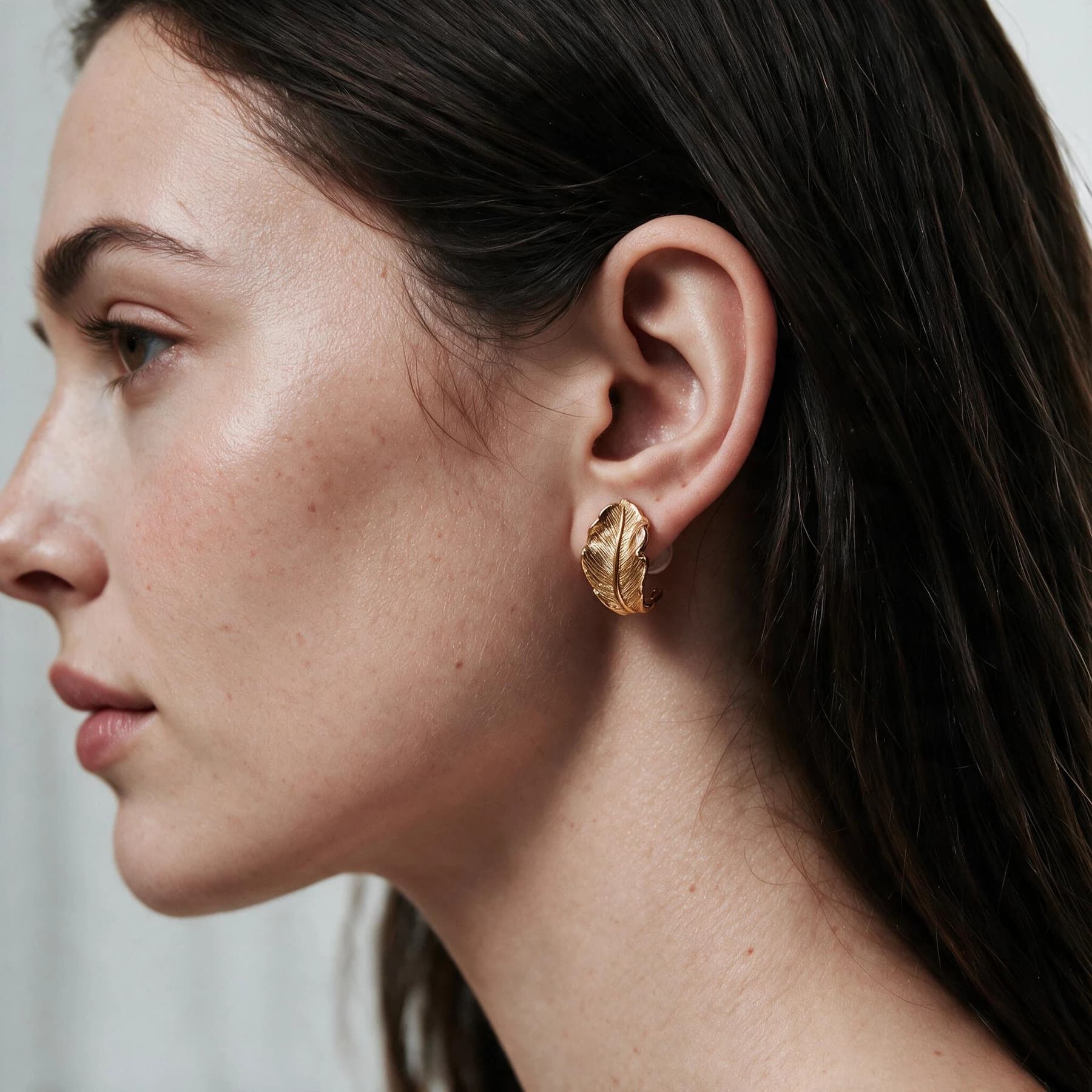 Leaf Gold-Plated Earrings — view 2 of 4