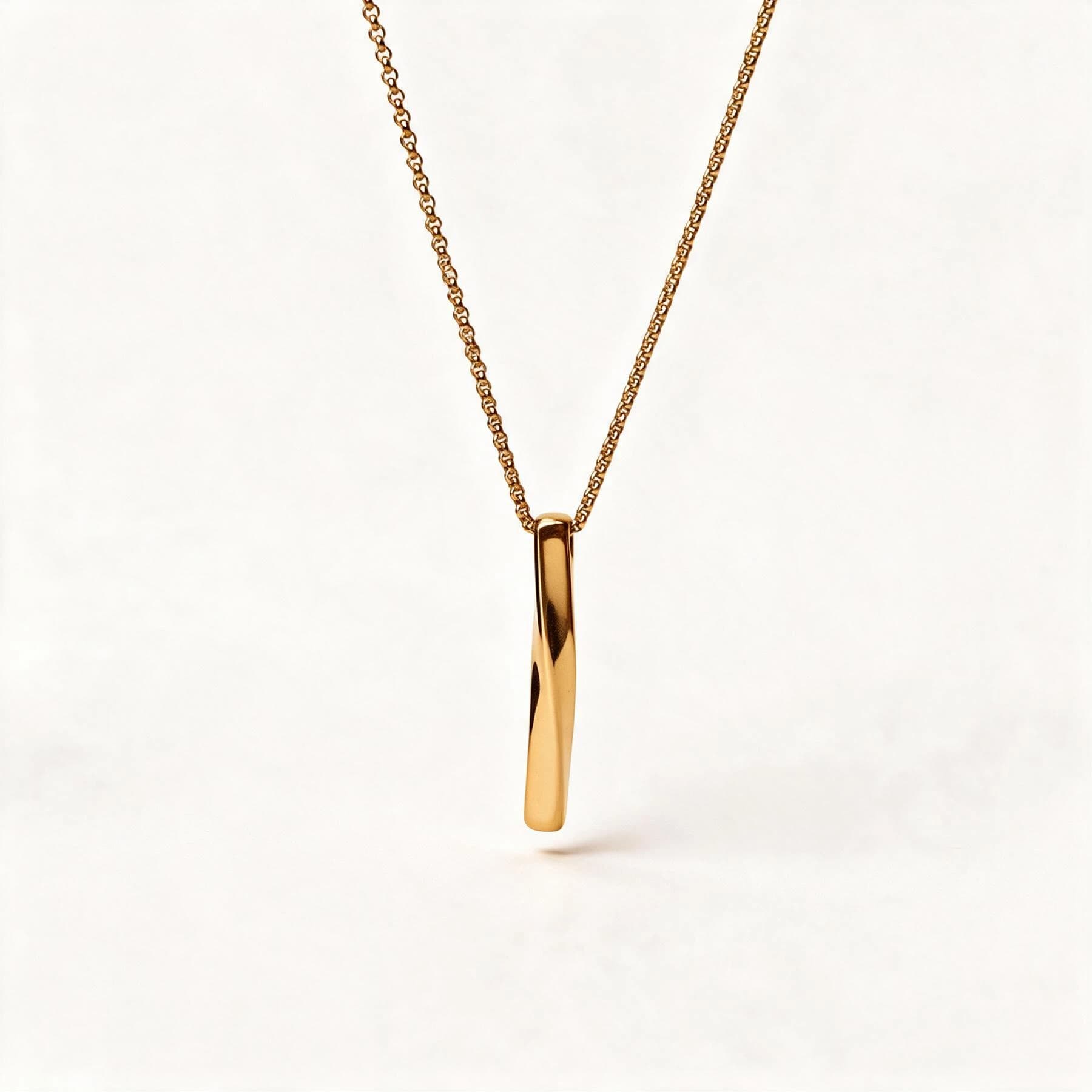 Twisted Gold Bar Pendant Necklace — view 1 of 4