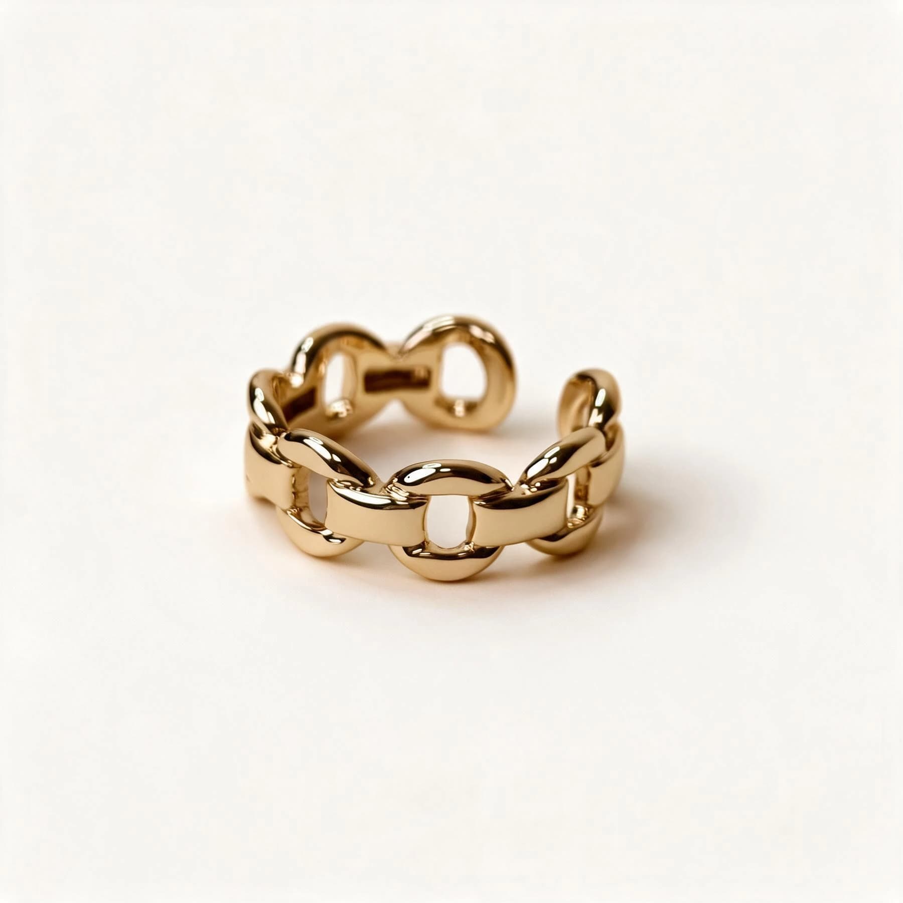 18K Gold Chain Link Open Ring — view 1 of 4