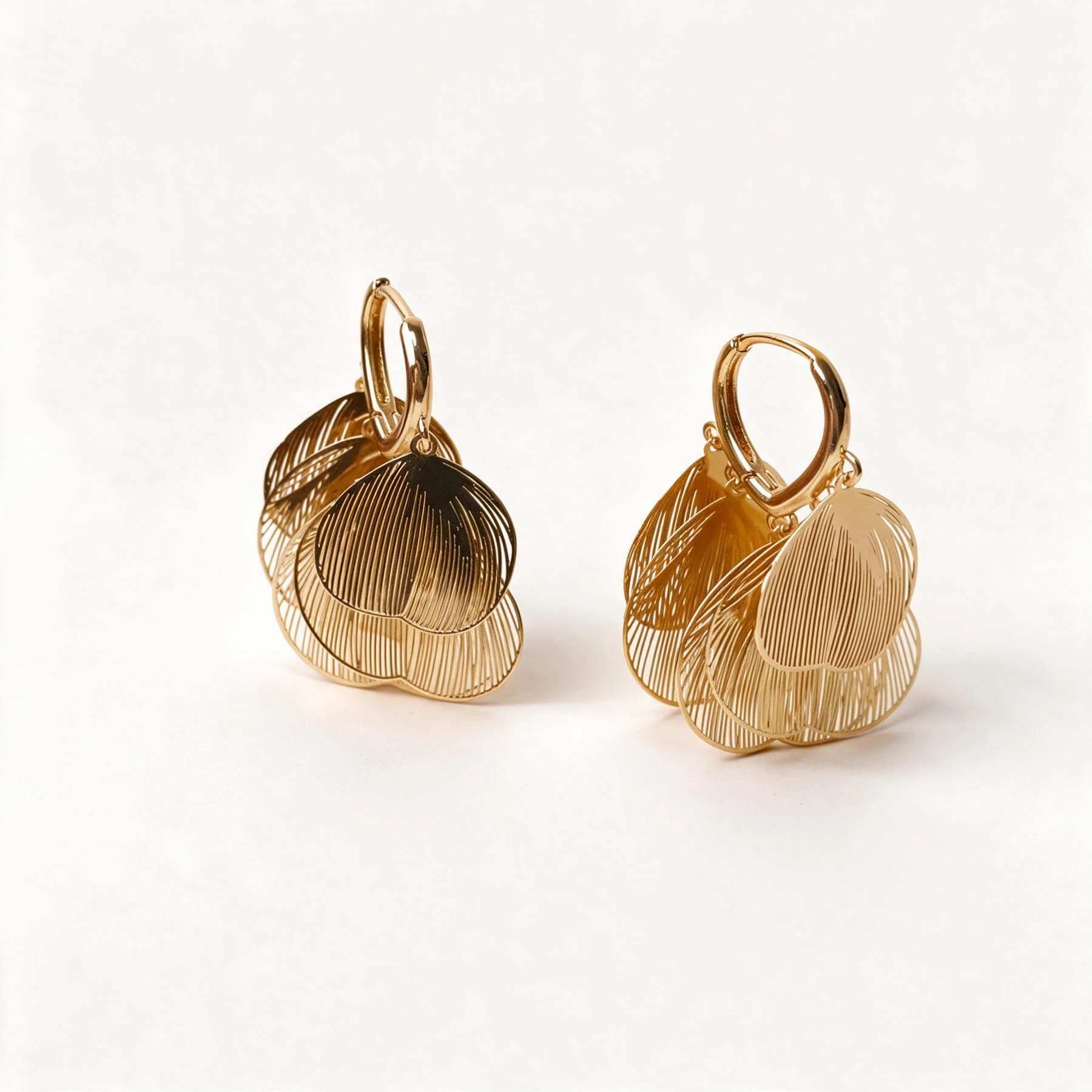Layered Feather Hoop Earrings — view 1 of 5