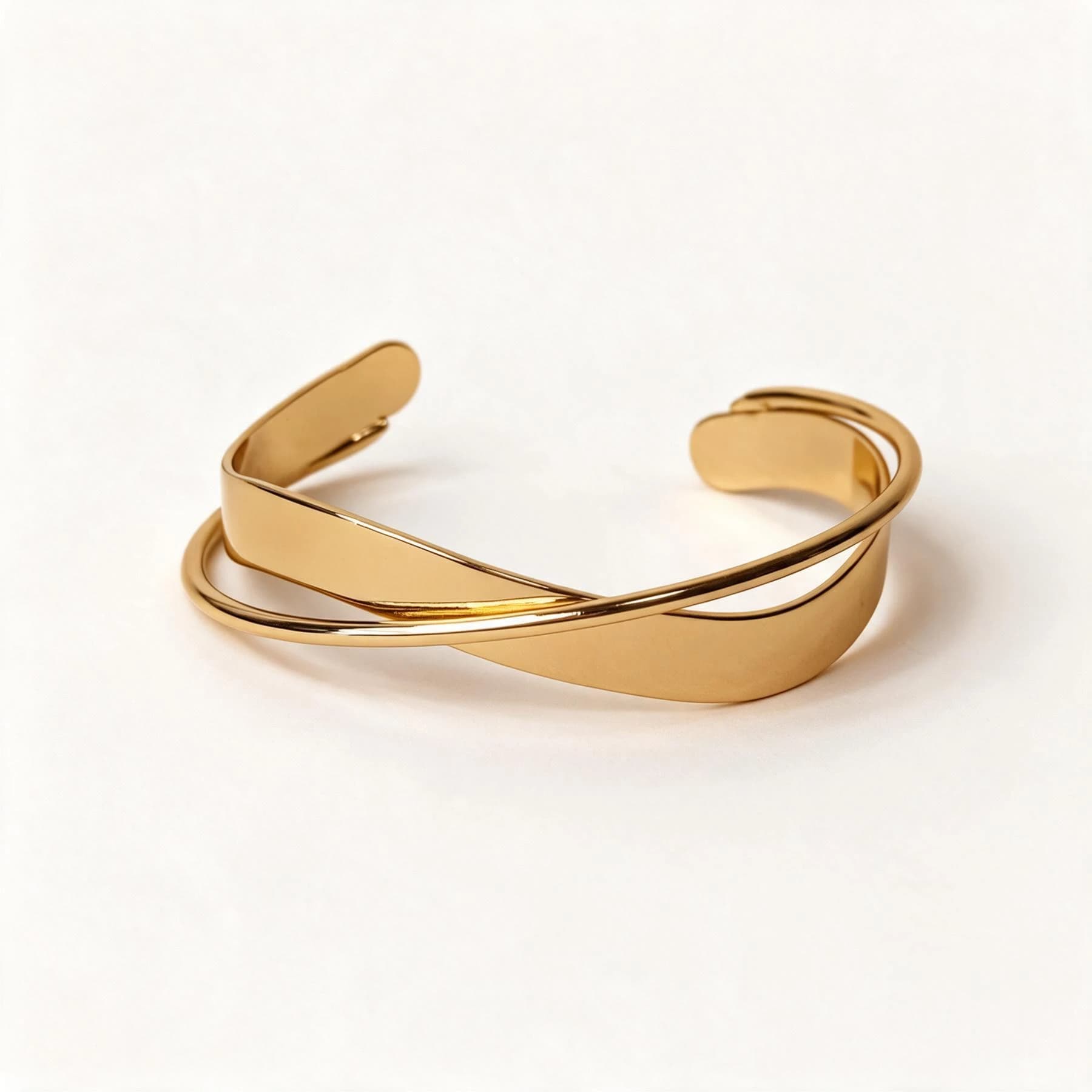 18K Gold Plated Crossover Cuff — view 1 of 4