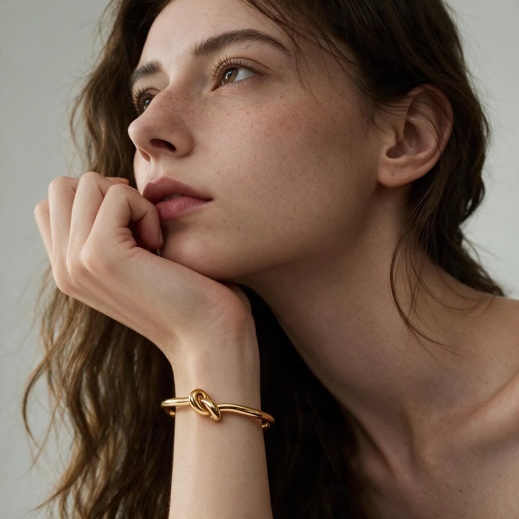 Gold Knot Open Cuff Bracelet — view 2 of 4