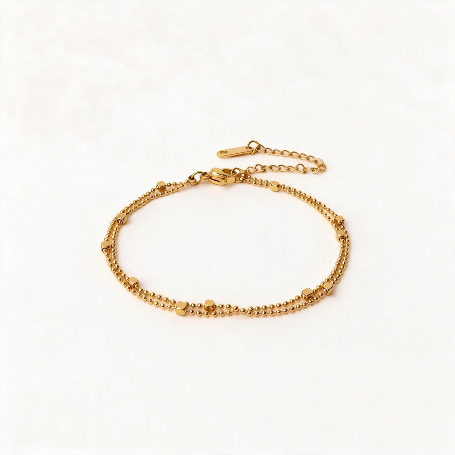 Double Chain Gold Beaded Bracelet — view 1 of 4