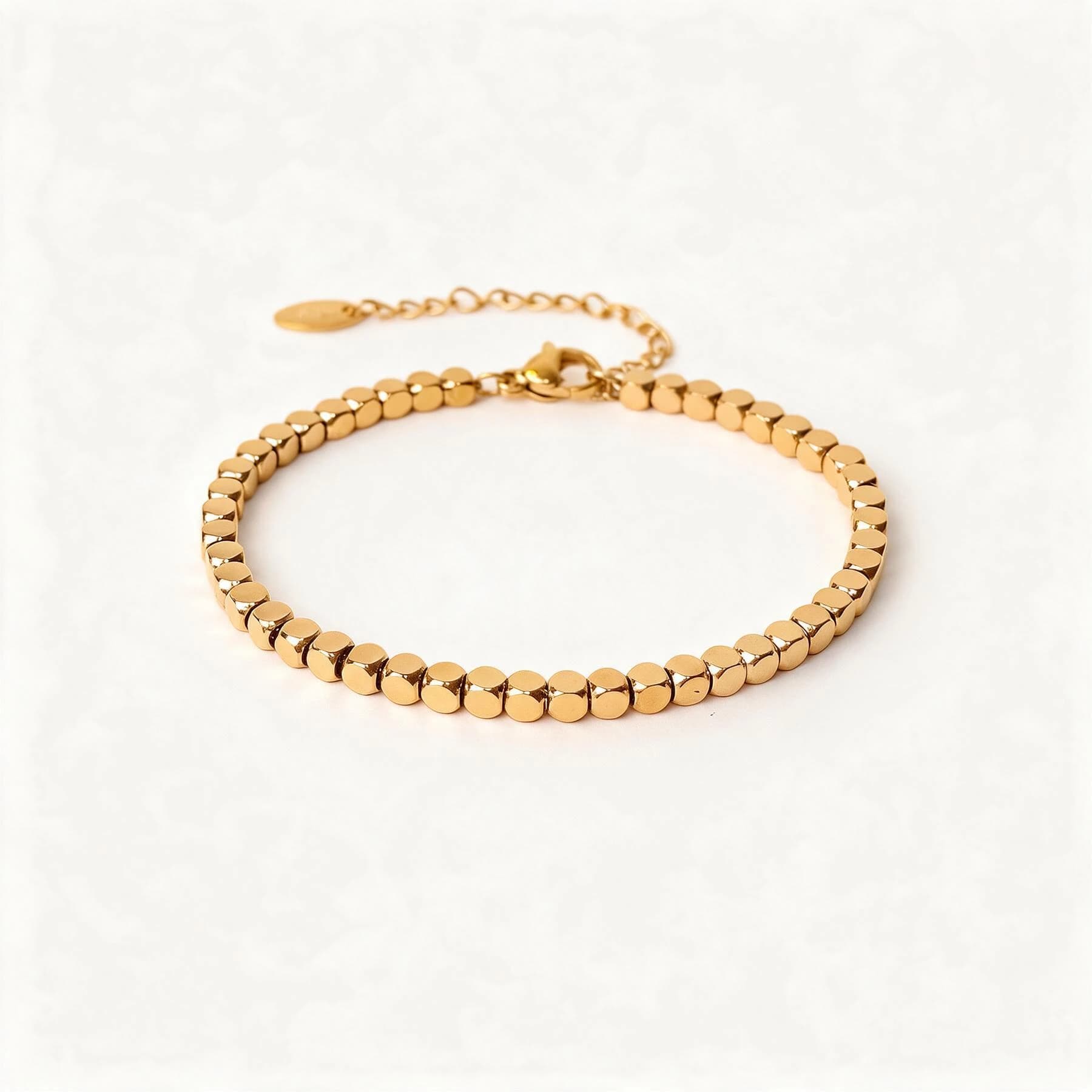 Faceted Gold Beaded Chain Bracelet — view 1 of 4