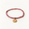 Rhodochrosite Beaded Sun Charm Bracelet