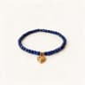 Lapis Lazuli Bead Bracelet with Heart Pendant