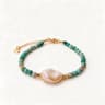 Turquoise Pearl Bracelet With Gold Chain