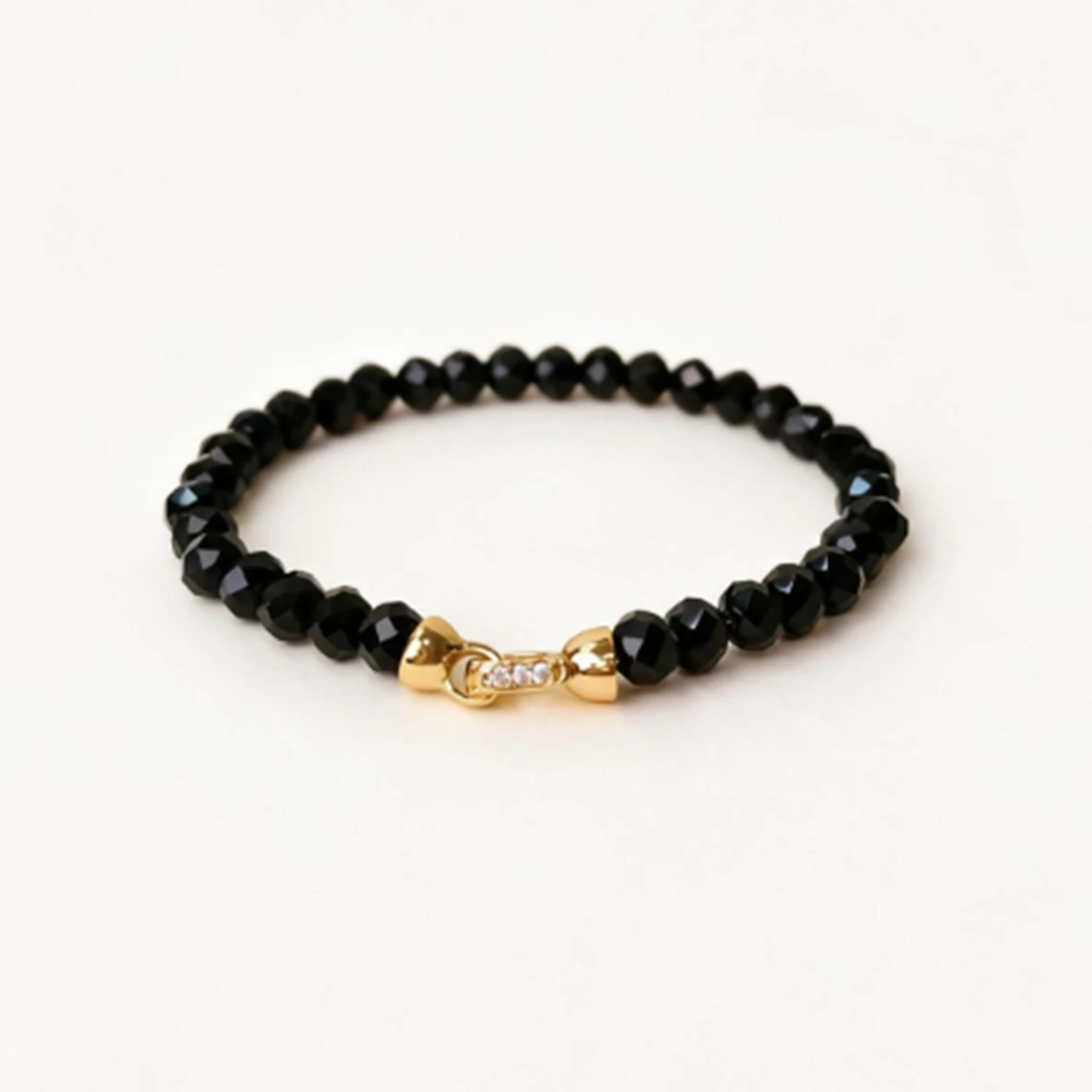 Faceted Obsidian Bead Bracelet — view 1 of 4