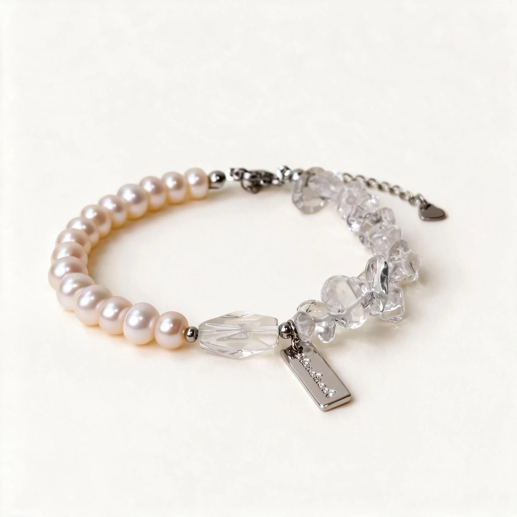 Freshwater Pearl and Clear Quartz Bracelet — view 1 of 4