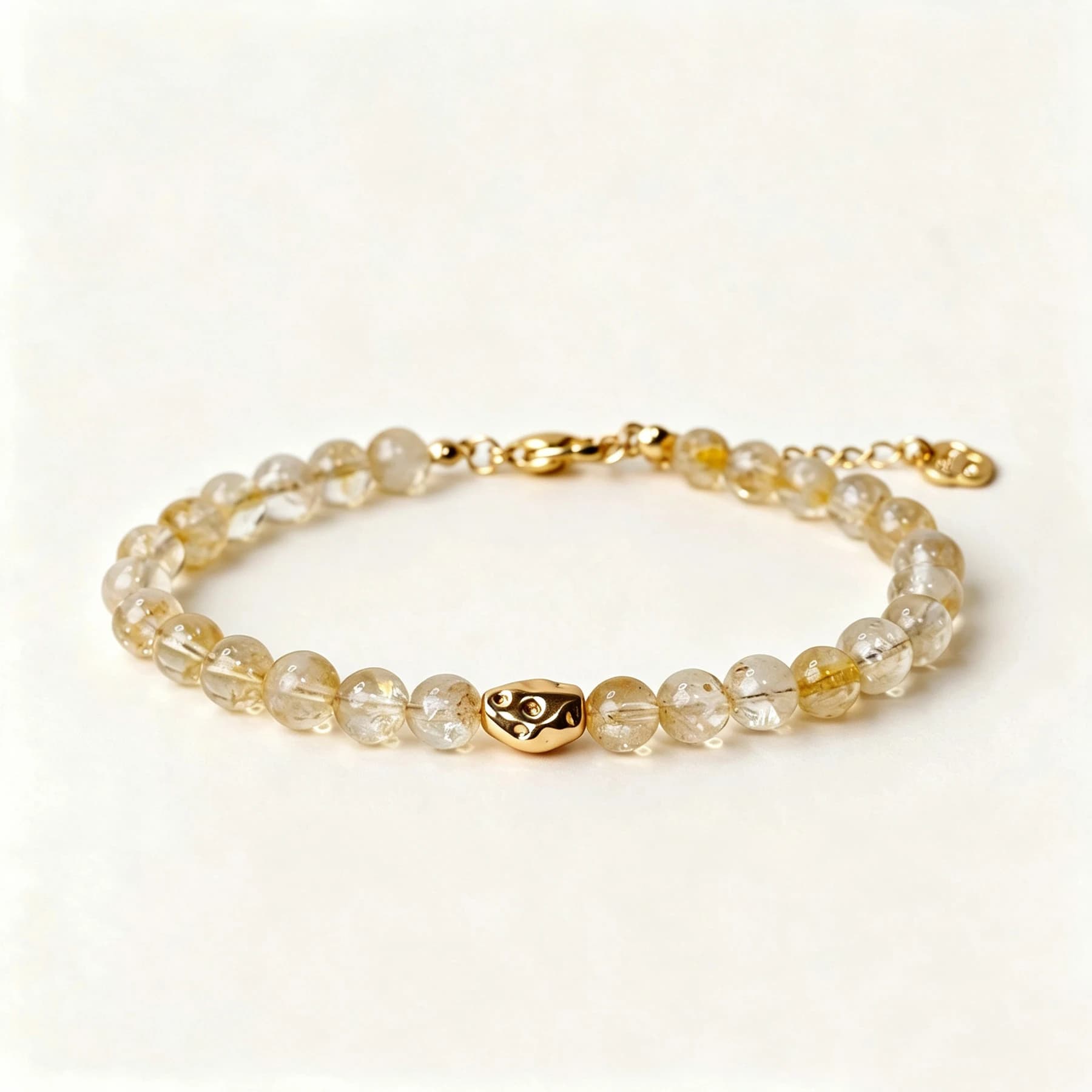 Citrine Bead Bracelet With Gold Accents — view 1 of 4