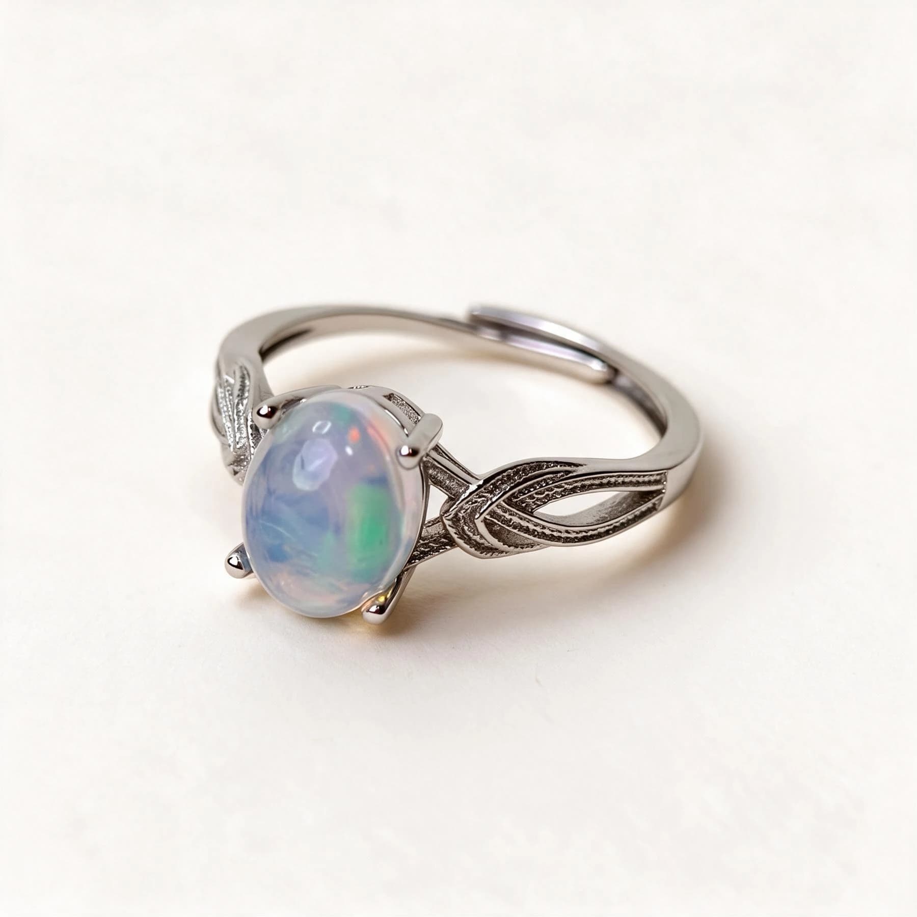 Opal Adjustable Silver Ring — view 1 of 4