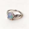Opal Adjustable Silver Ring