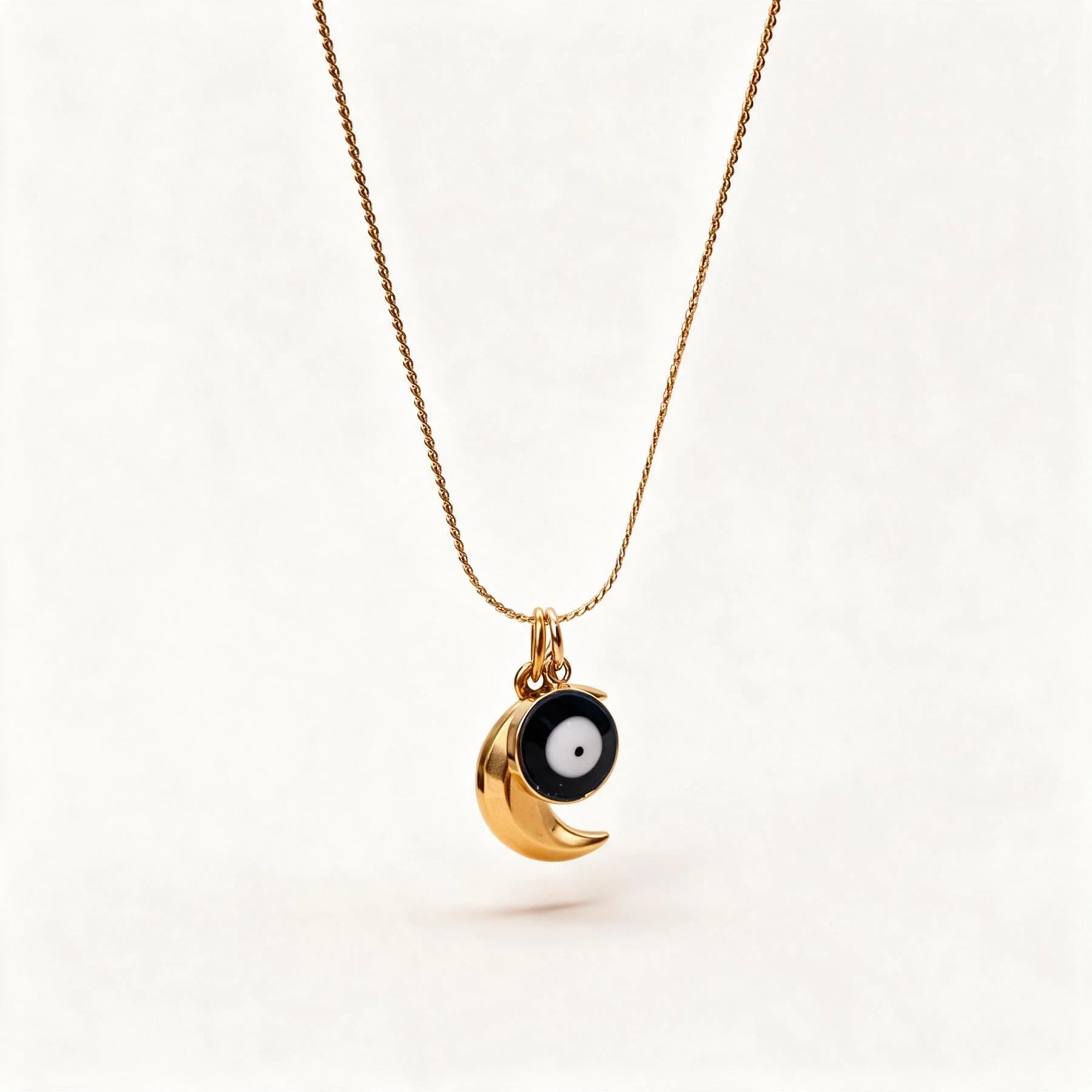 Crescent Moon Evil Eye Necklace — view 1 of 4