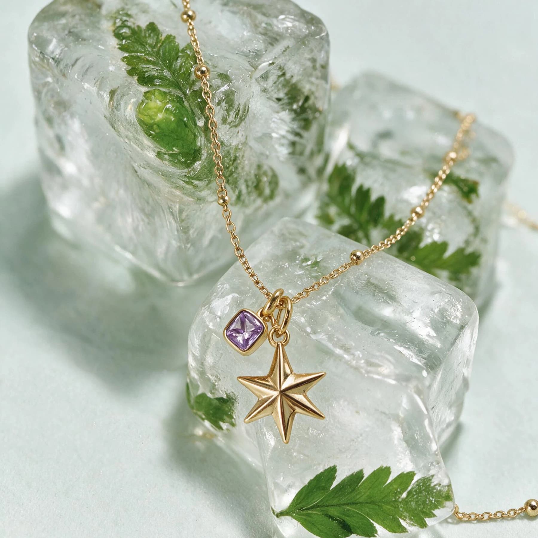 Gold Star Birthstone Charm Necklace — view 4 of 4