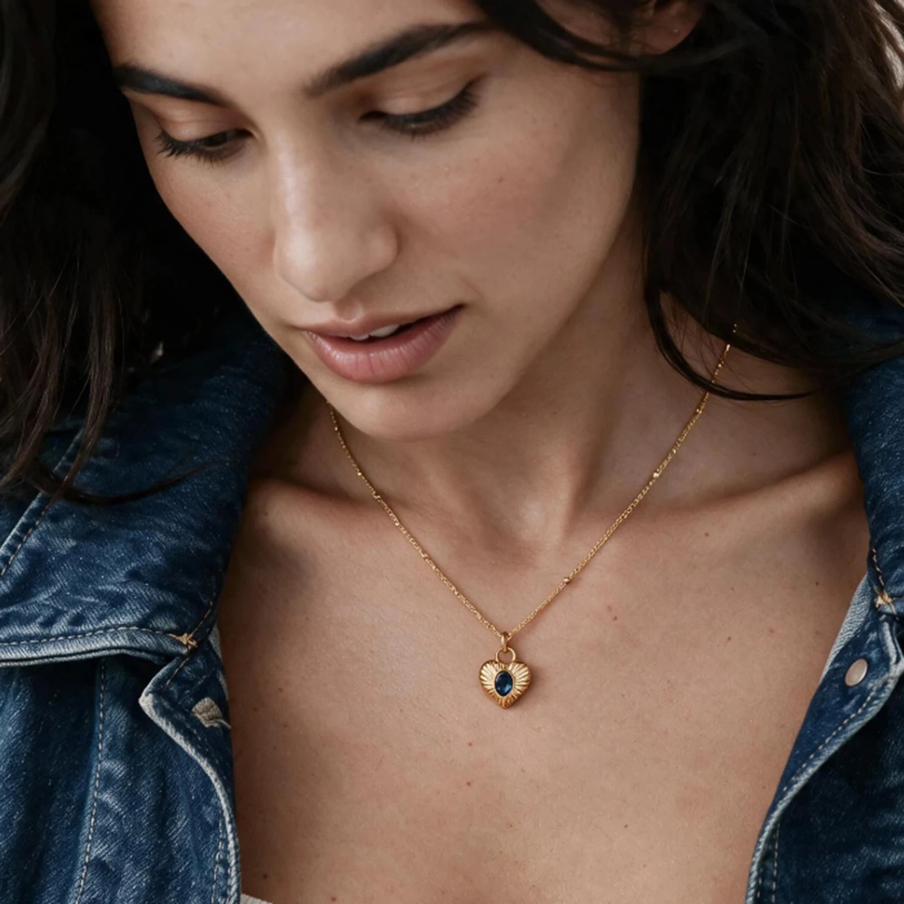 18K Gold Heart Charm Necklace — view 2 of 4
