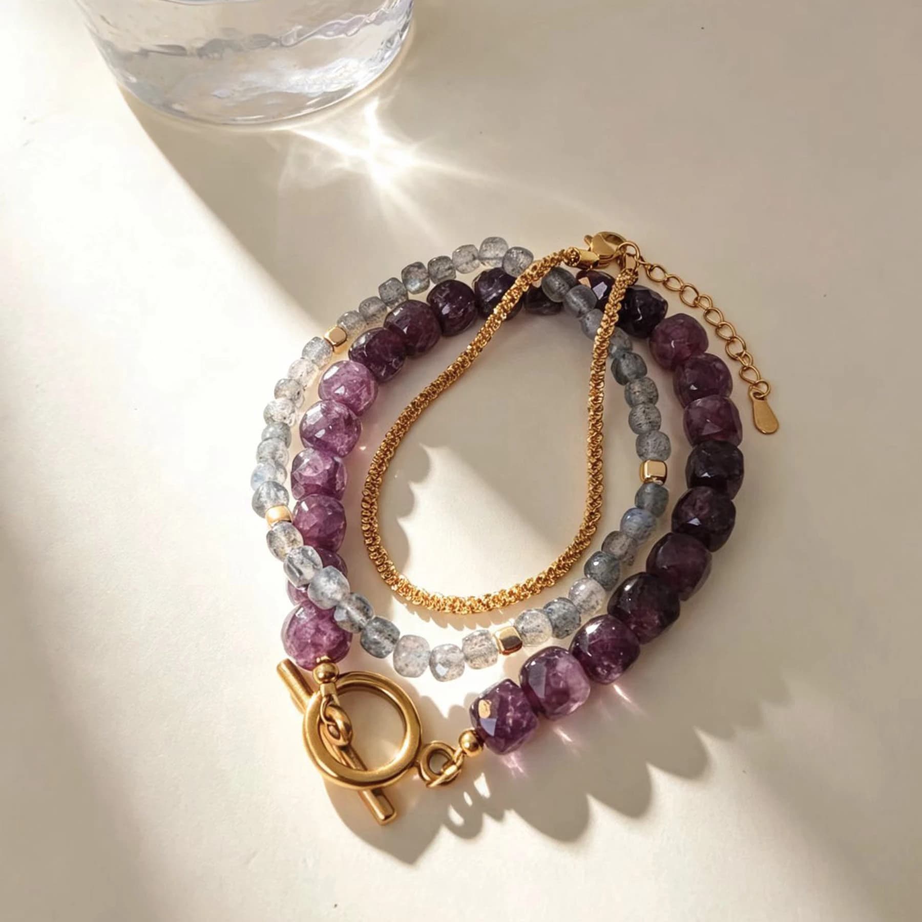 Purple Chalcedony Toggle Bead Bracelet — view 5 of 5