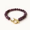 Purple Chalcedony Toggle Bead Bracelet