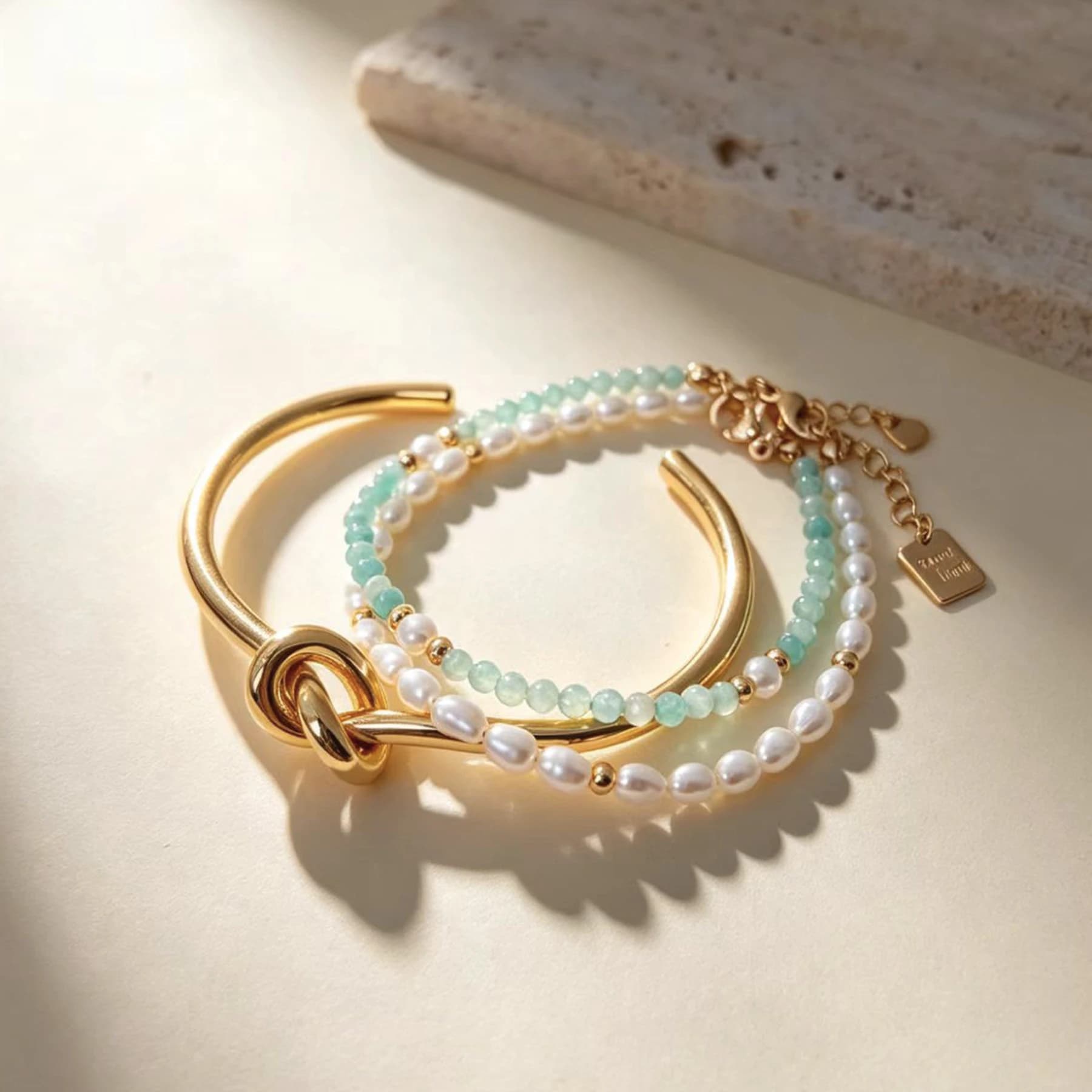 Amazonite Pearl Bead Bracelet — view 5 of 5