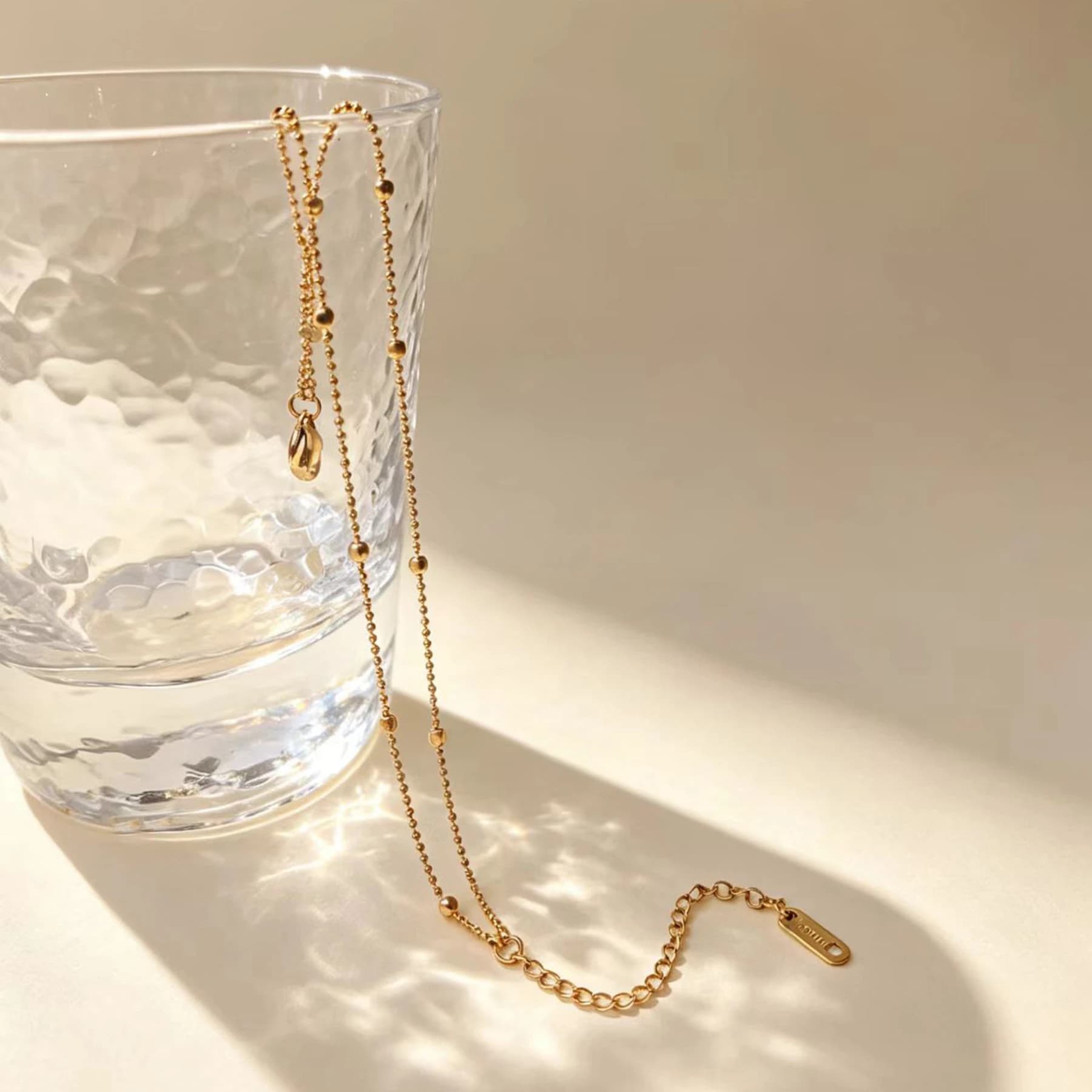 Double Chain Gold Beaded Bracelet — view 4 of 4