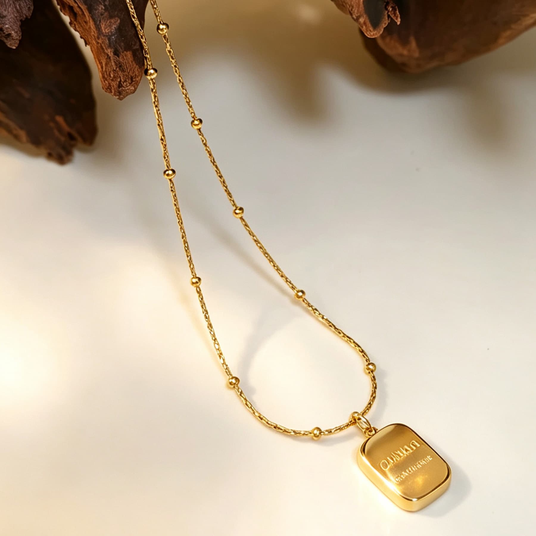 Engraved Charm Pendant Necklace — view 4 of 5