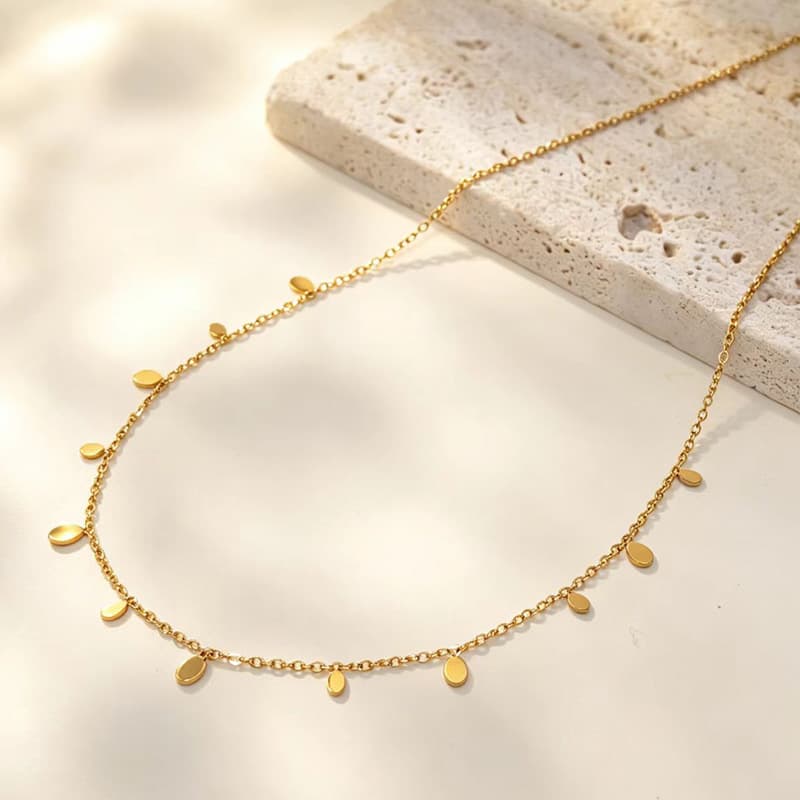 Gold Plated Disc Charm Necklace — view 4 of 4