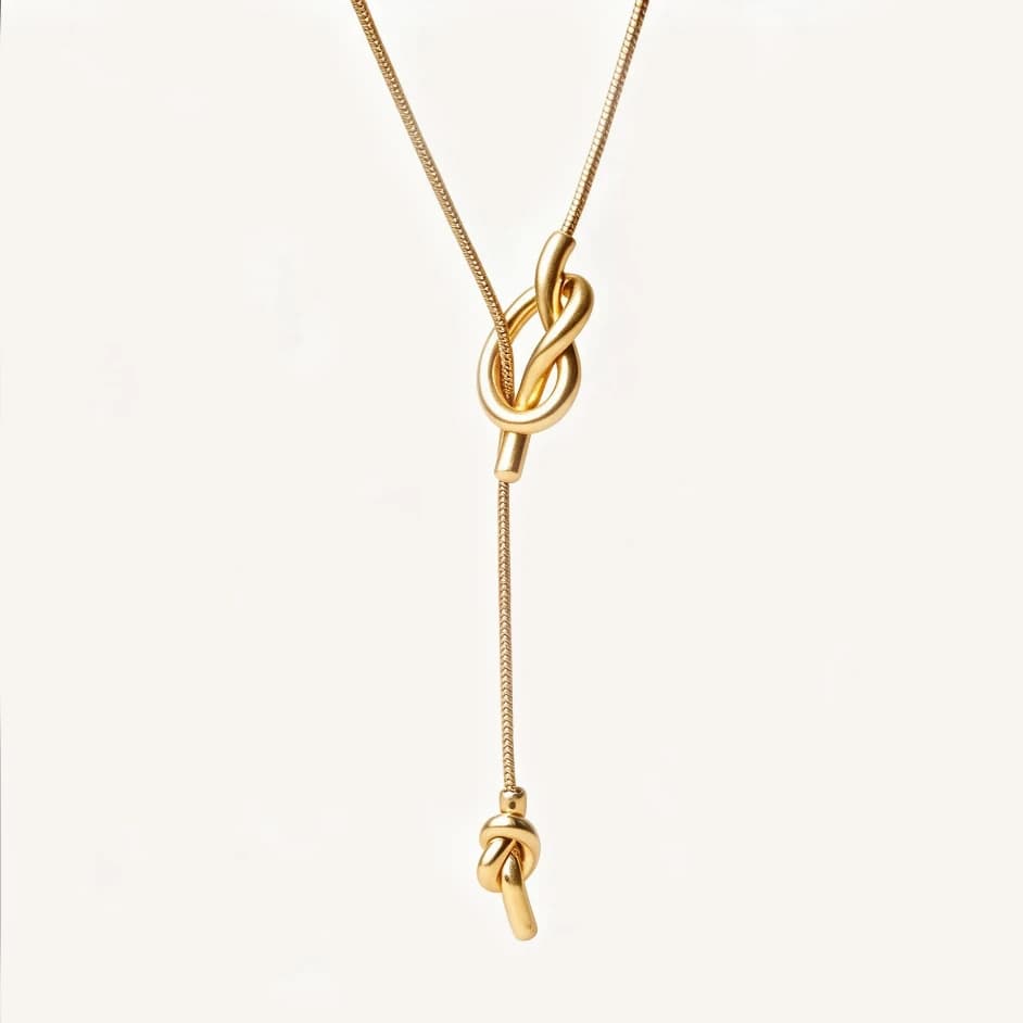 Gold Plated Knot Necklace — view 1 of 4
