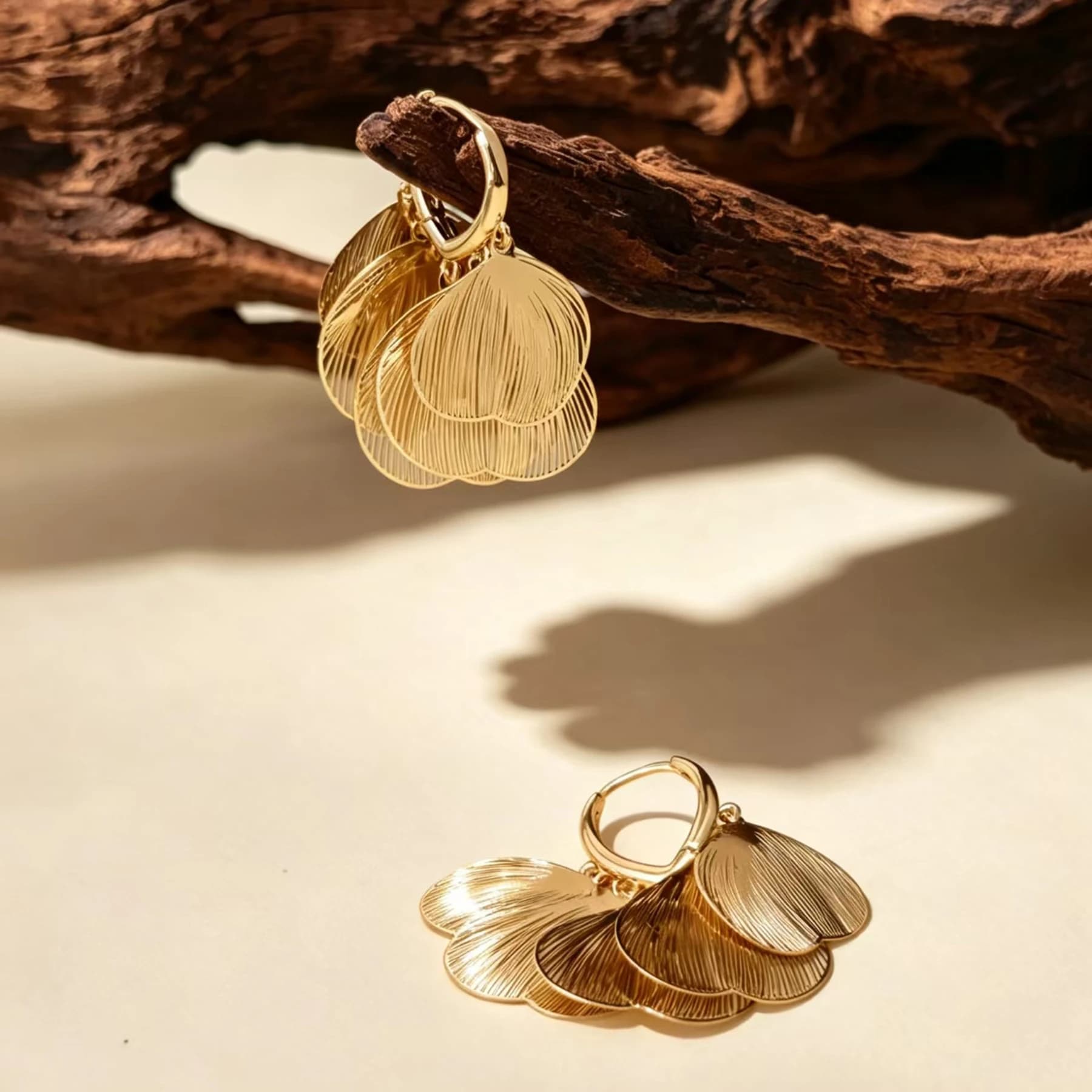 Layered Feather Hoop Earrings — view 4 of 5