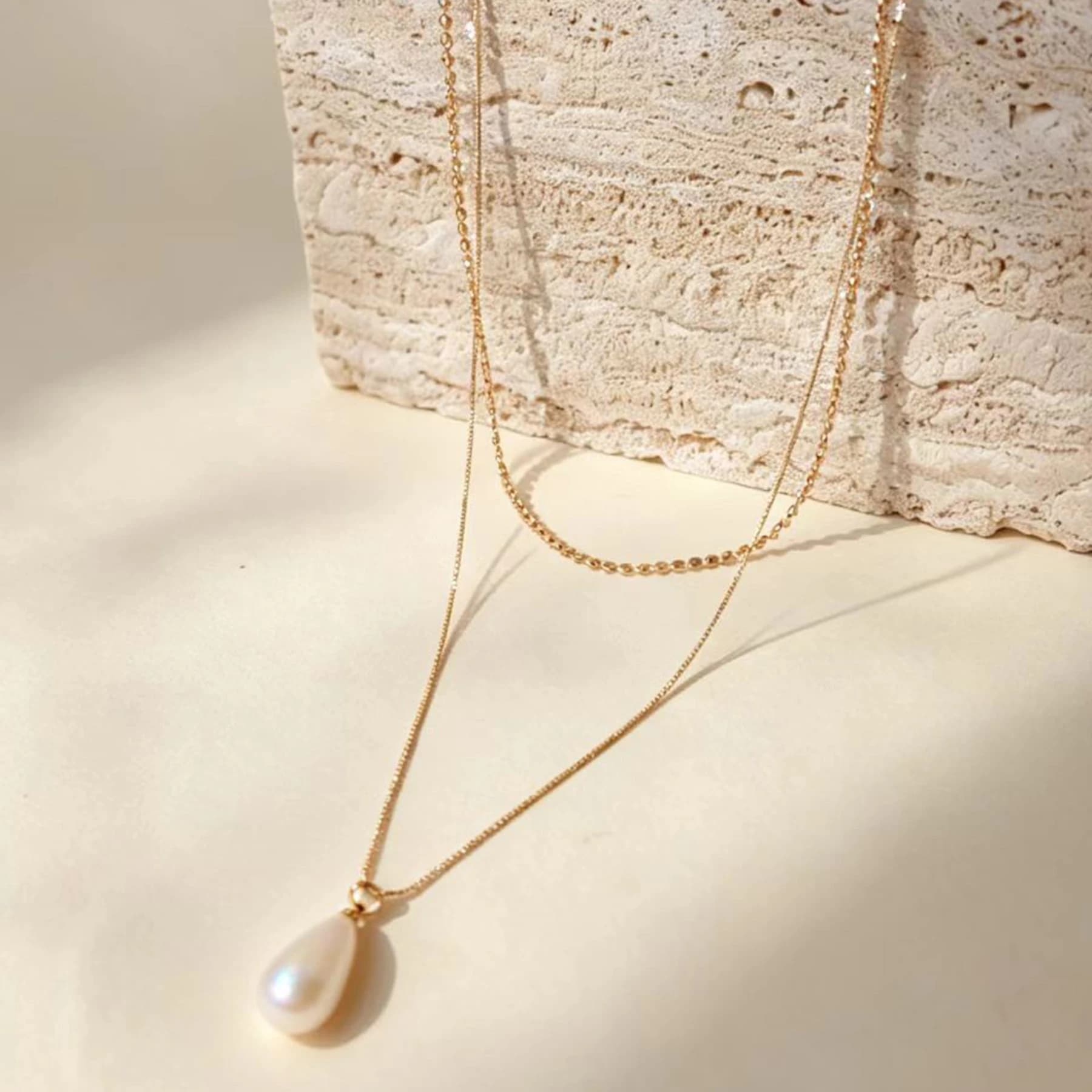 Layered Pearl Drop Necklace — view 5 of 5