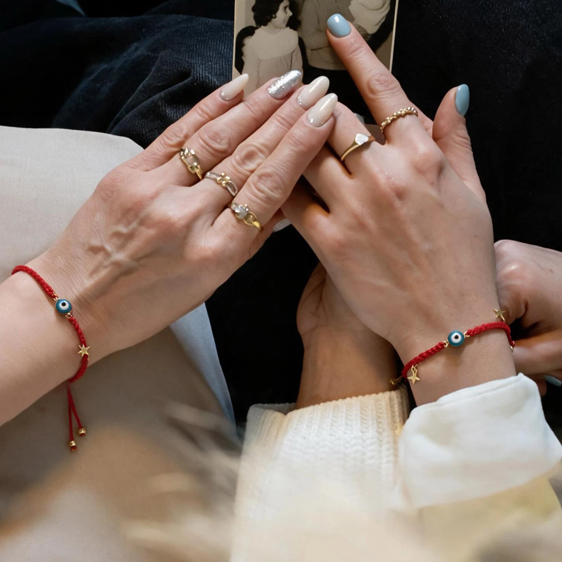 14K Gold Plated Evil Eye Red String Bracelet — view 2 of 4