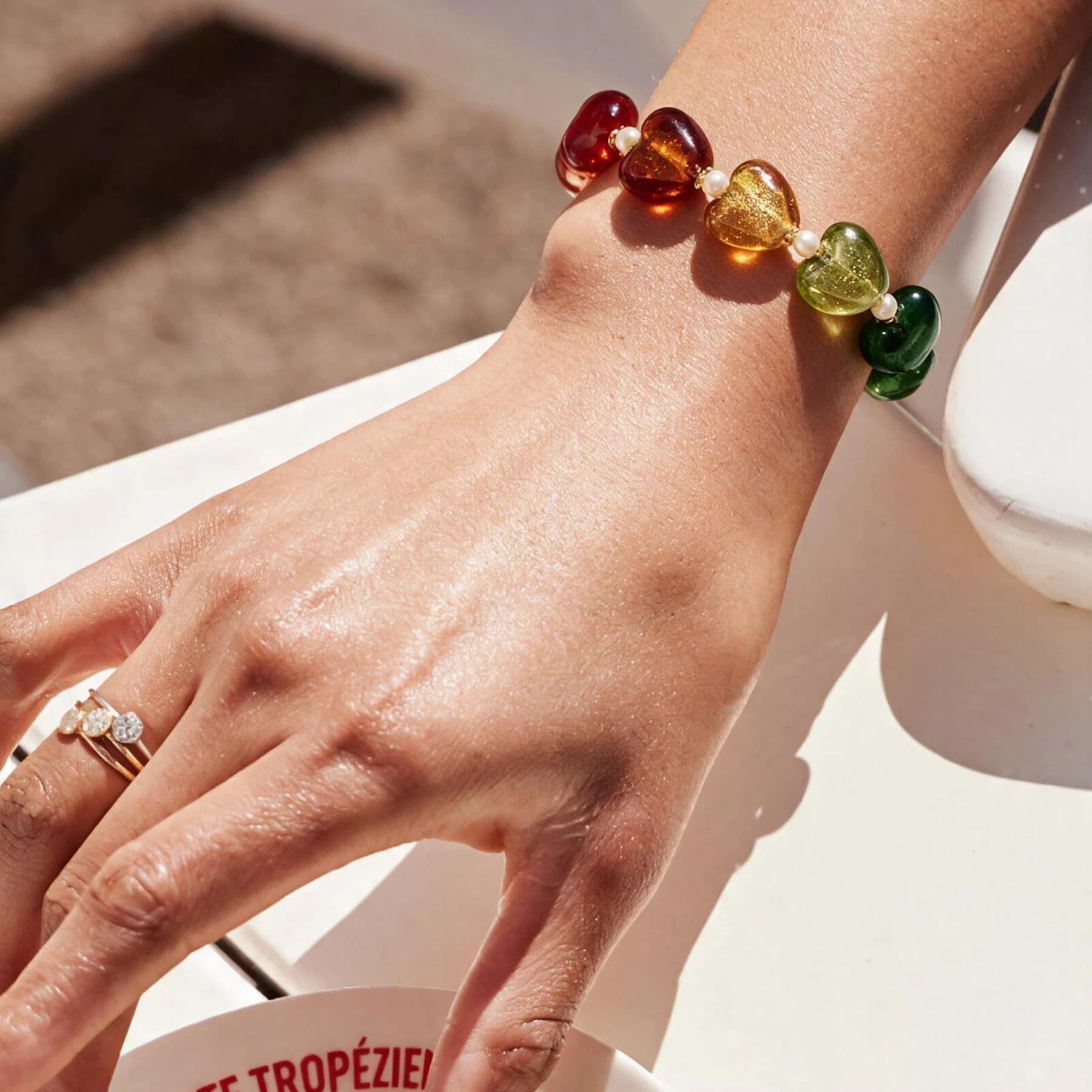 14K Gold Plated Glass Heart Bracelet — view 2 of 6