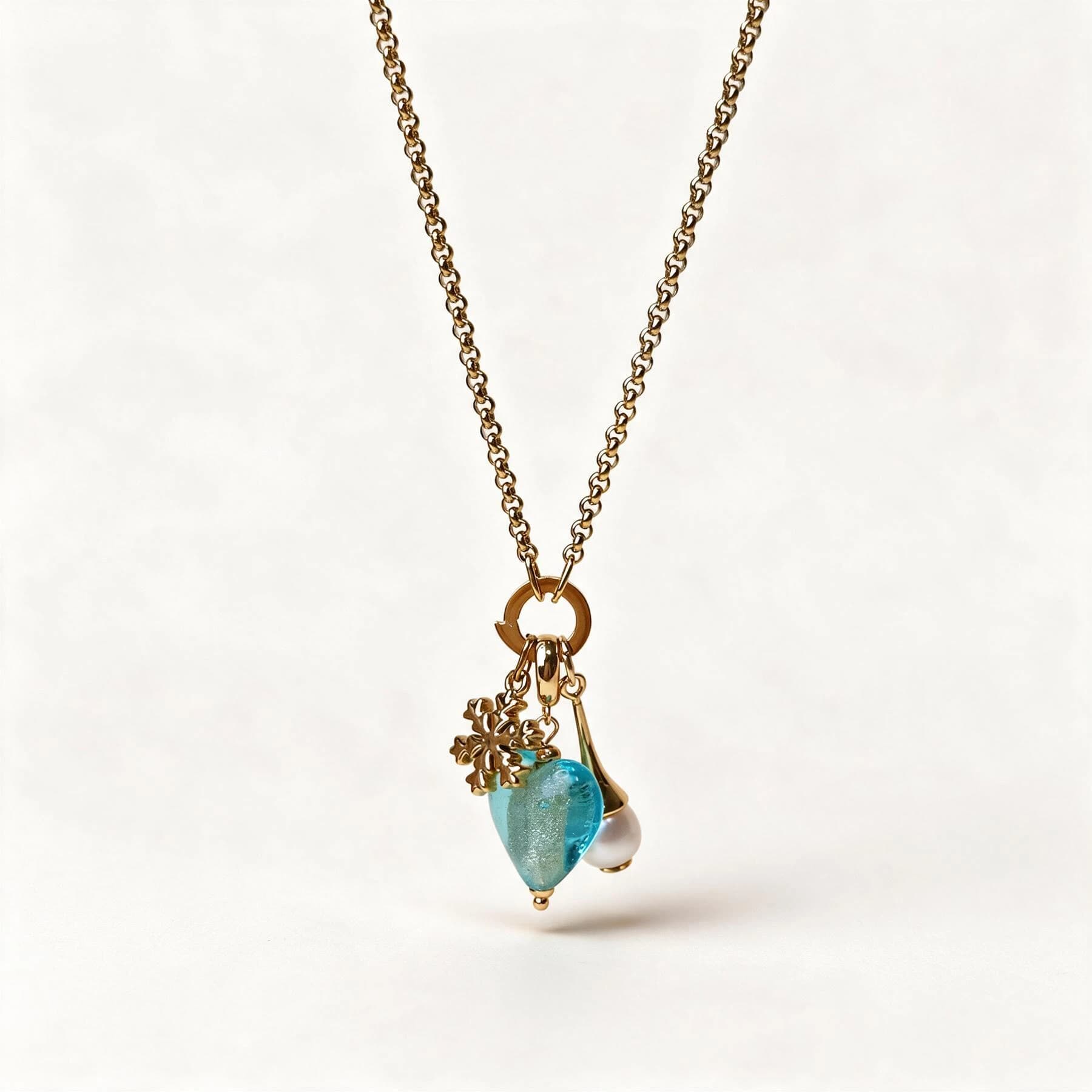 14K Gold Plated Glass Heart Charm Necklace — view 1 of 6