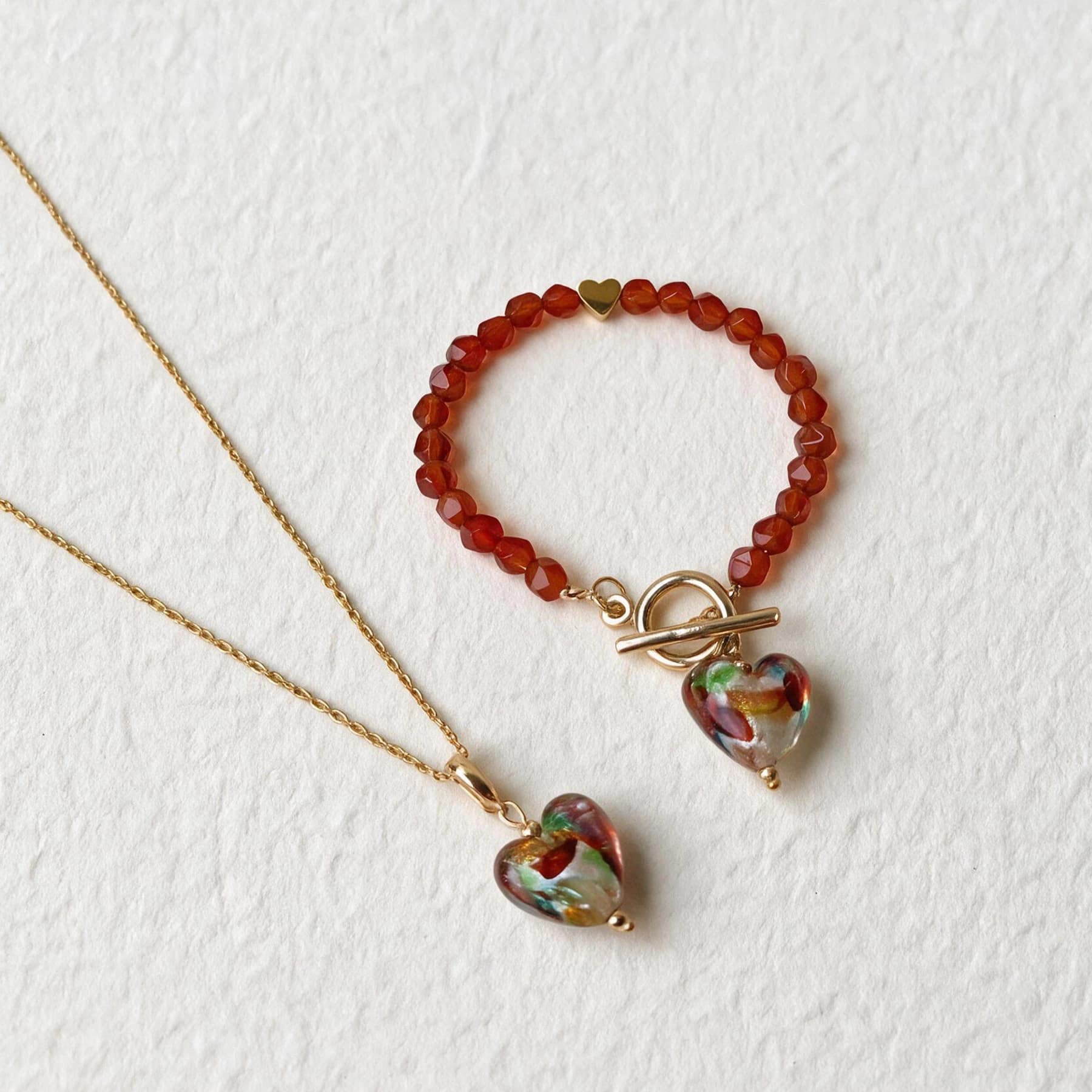 14K Gold Plated Glass Heart Necklace — view 4 of 5