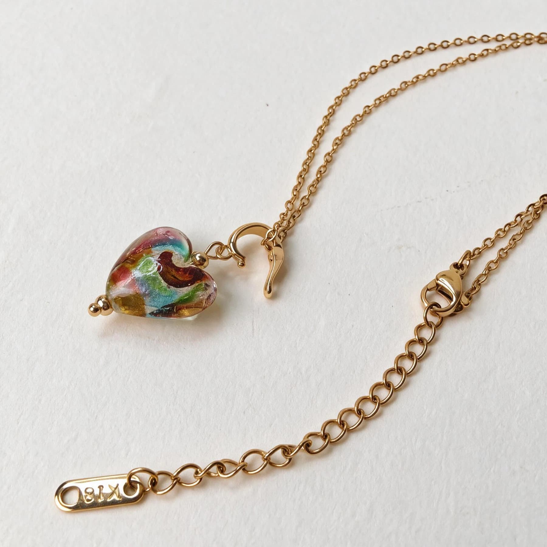 14K Gold Plated Glass Heart Necklace — view 5 of 5