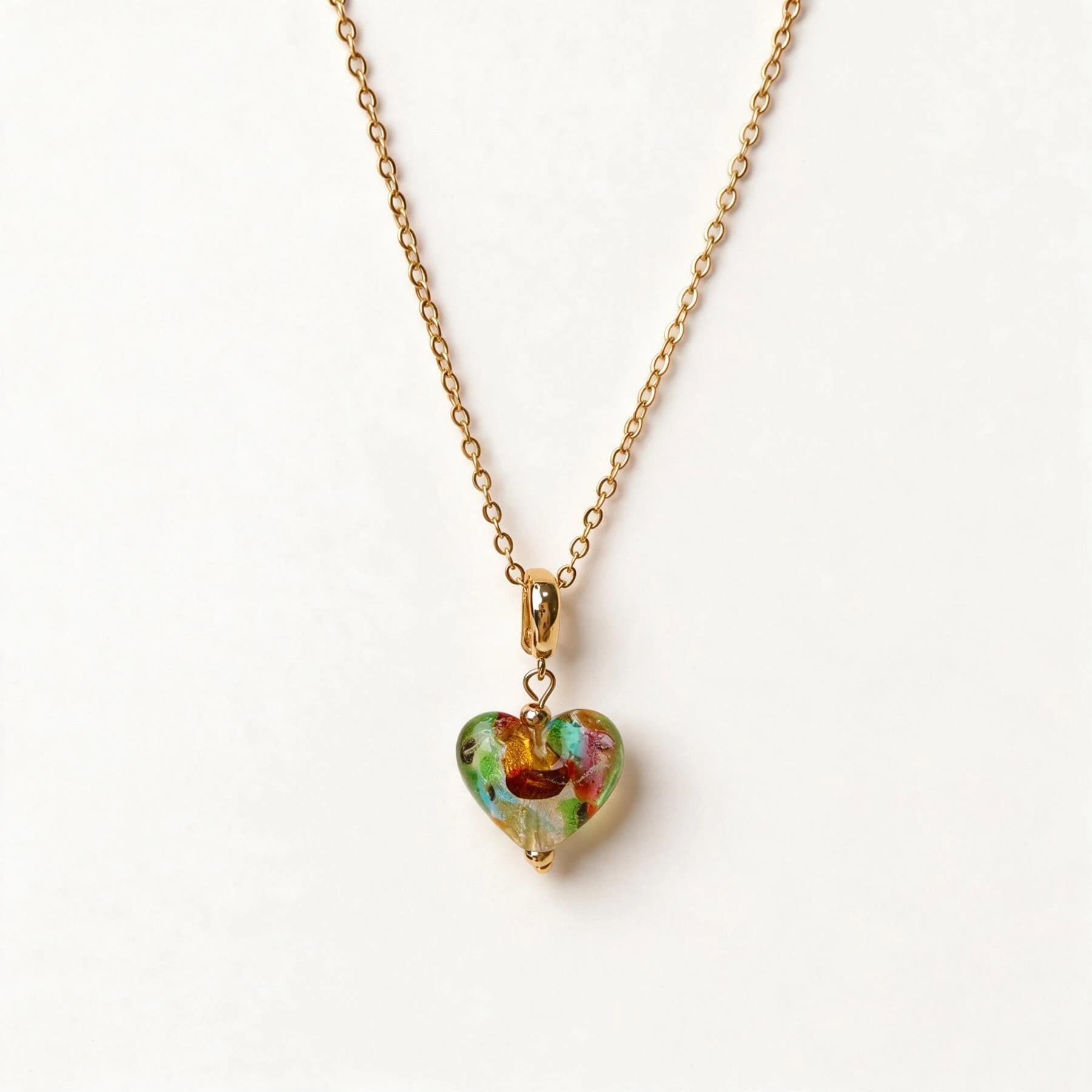 14K Gold Plated Glass Heart Necklace — view 1 of 5