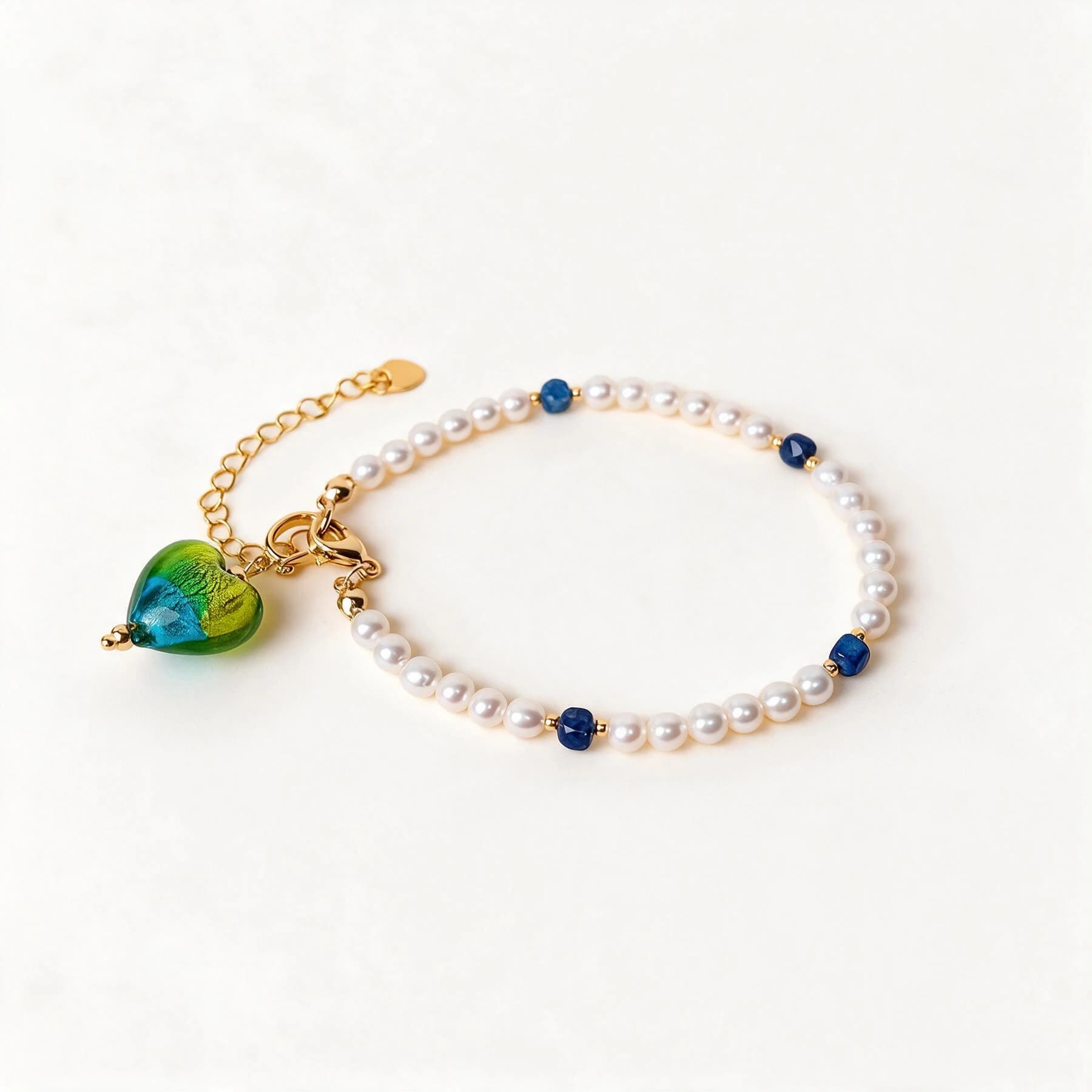 14K Gold Plated Pearl Heart Bracelet — view 1 of 4