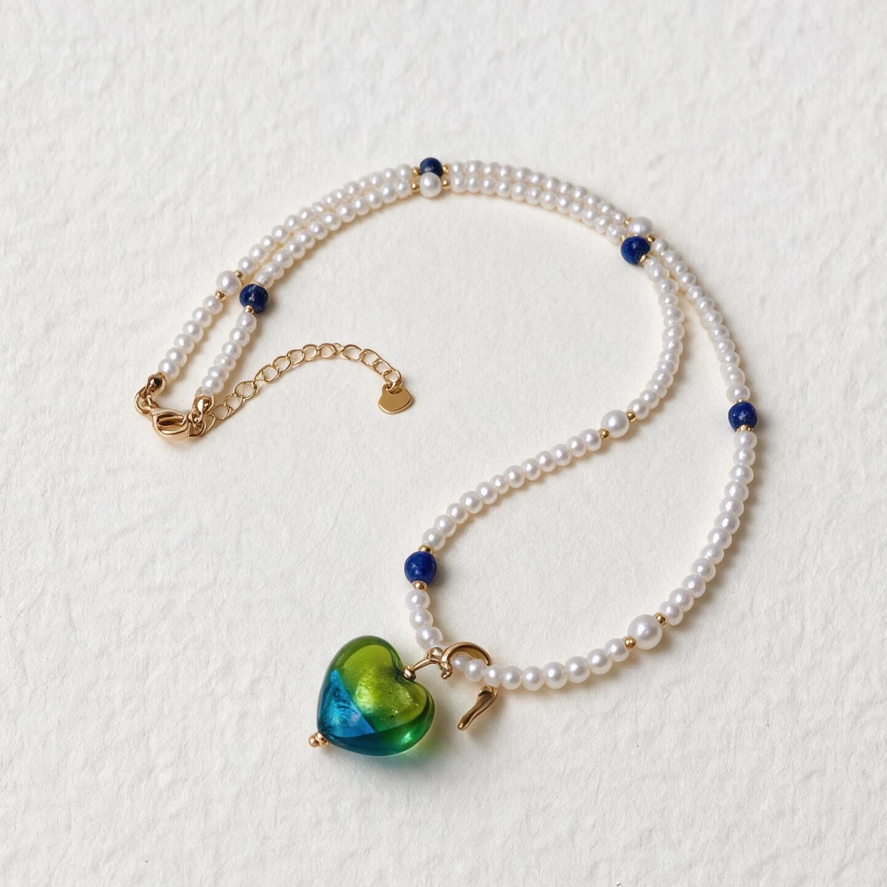 14K Gold Plated Pearl Heart Necklace — view 4 of 5