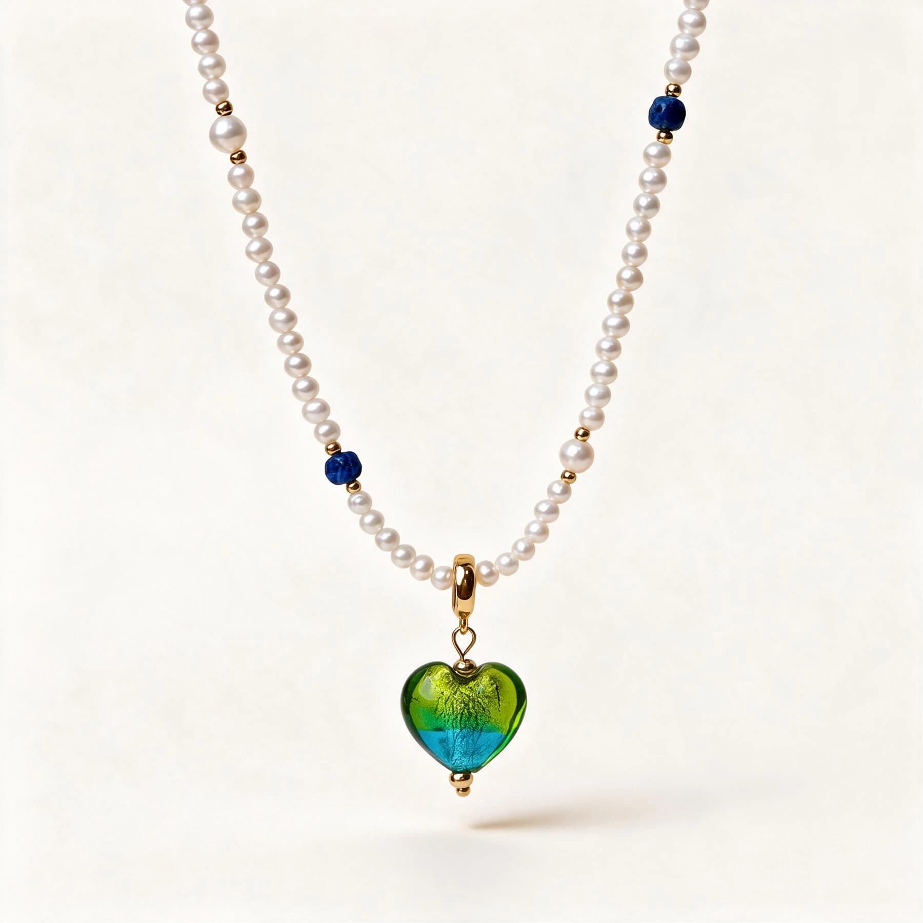 14K Gold Plated Pearl Heart Necklace — view 1 of 5