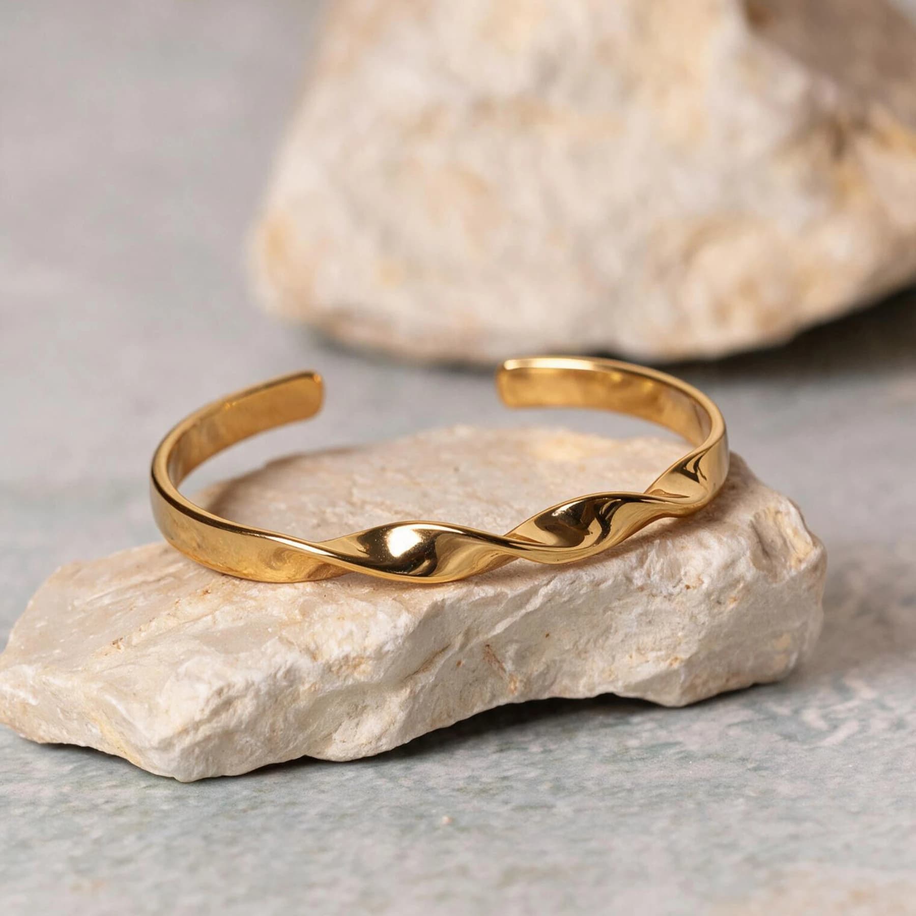 18K Gold Plated Twisted Cuff Bracelet — view 4 of 5