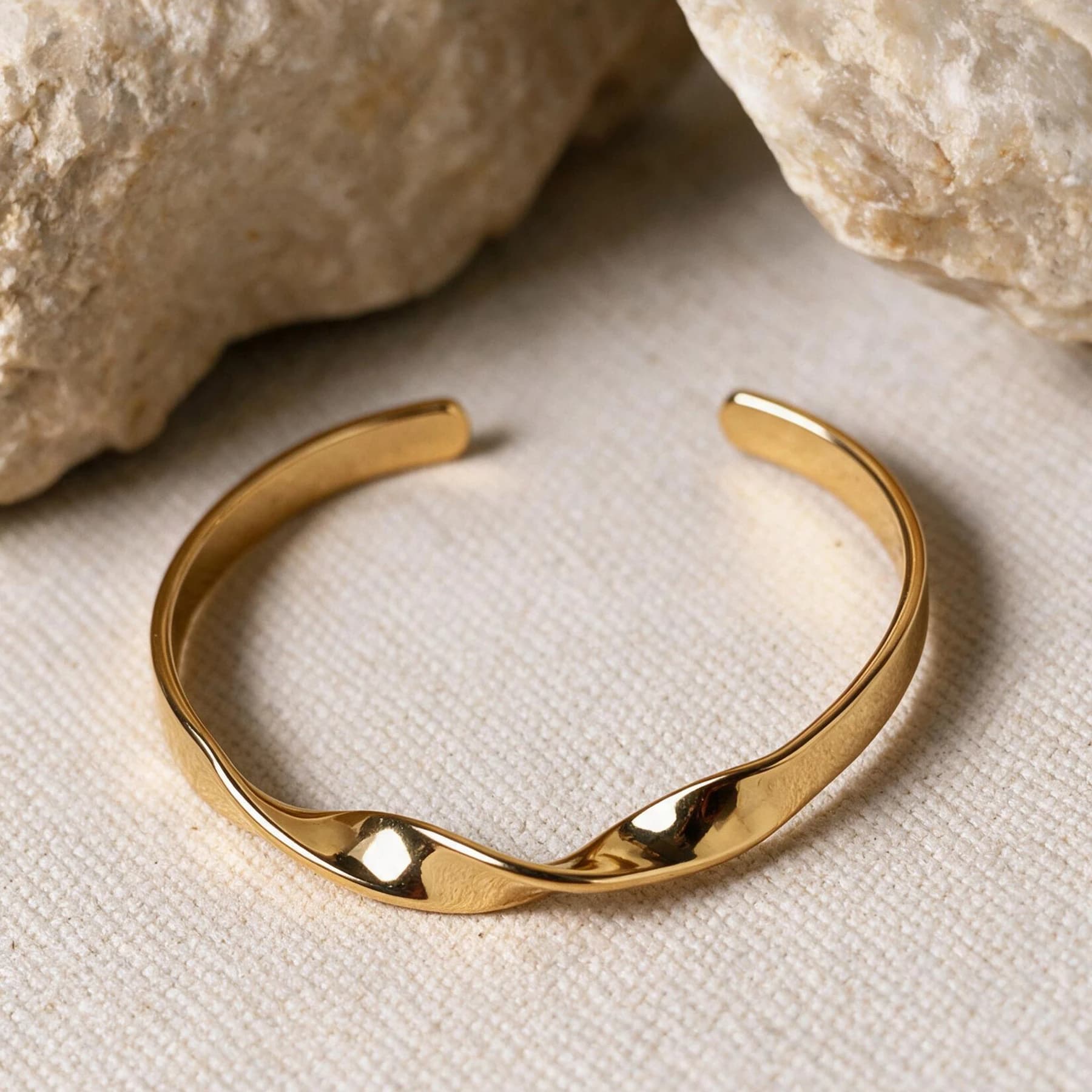18K Gold Plated Twisted Cuff Bracelet — view 5 of 5
