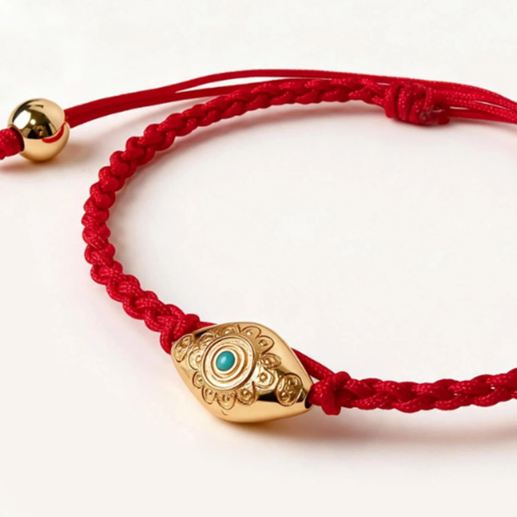 24K Gold Plated Evil Eye Red Cord Bracelet — view 5 of 5