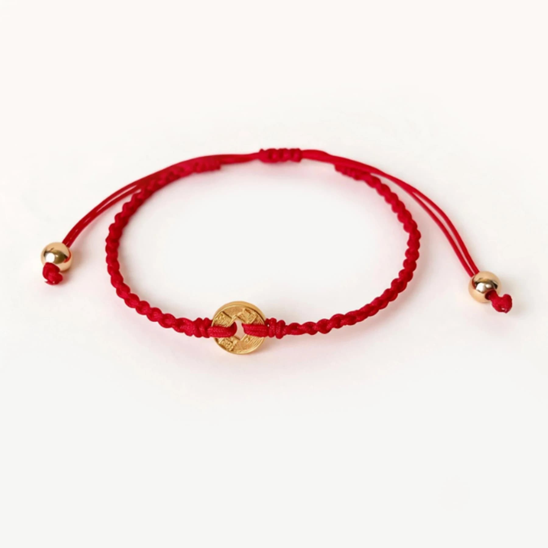 Red String Gold Plated Coin Bracelet — view 1 of 5