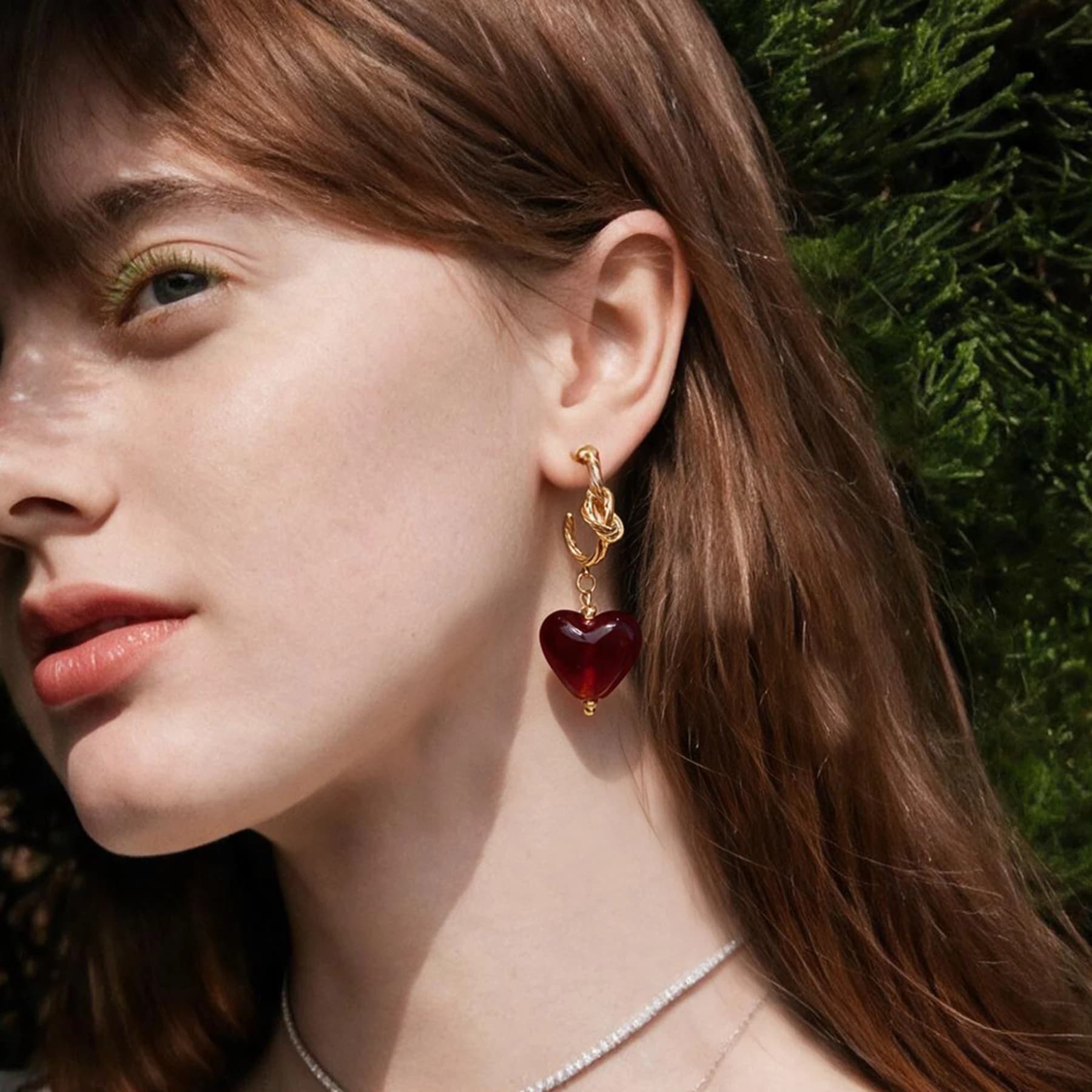 Glass Heart Hoop Earrings — view 2 of 6