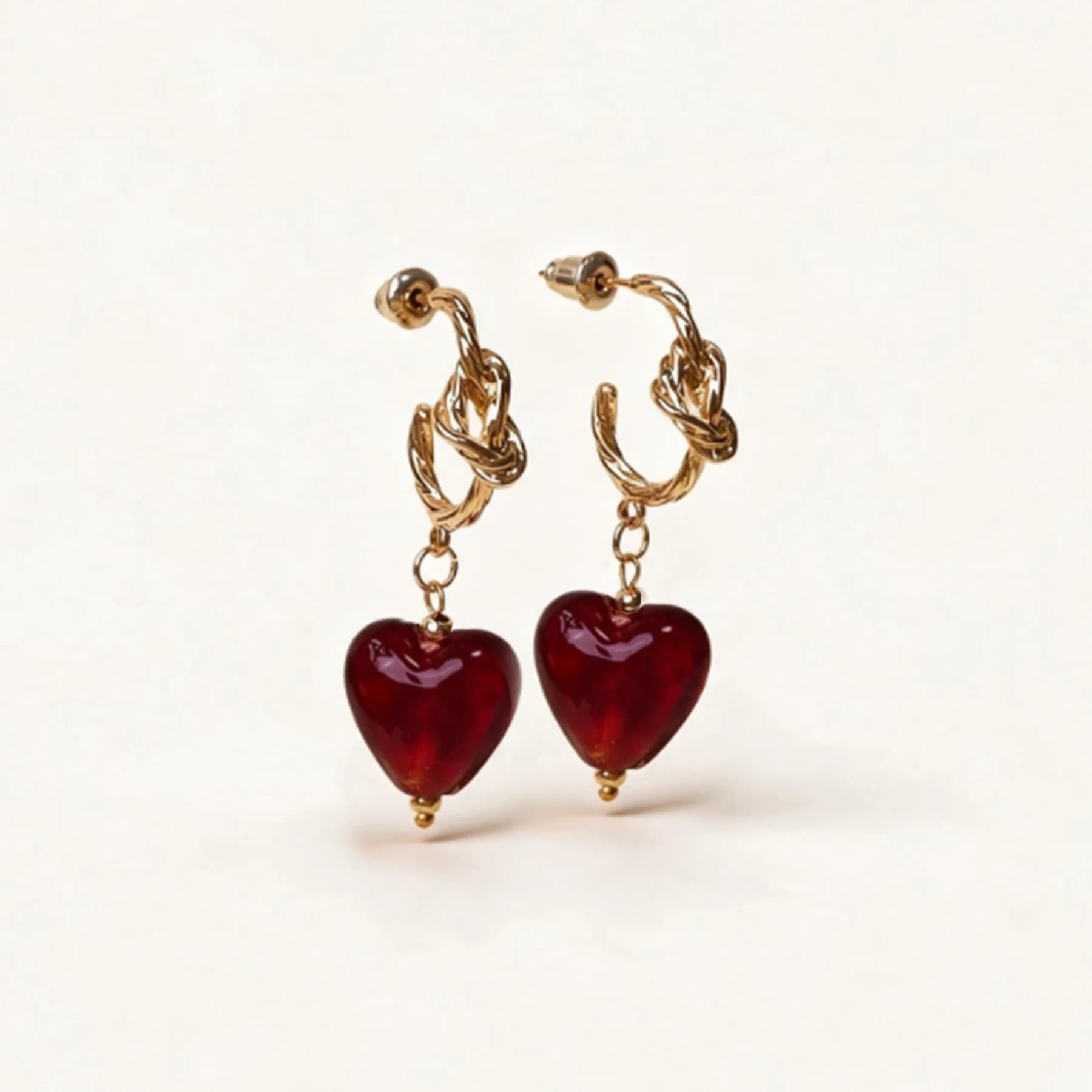 Glass Heart Hoop Earrings — view 1 of 6